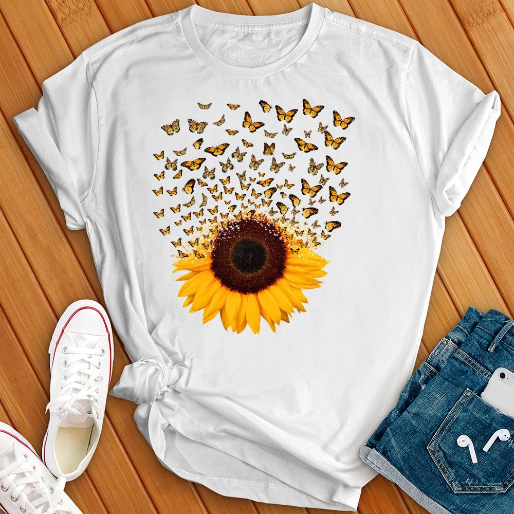 Adorable Butterfly Sunflower Tee - Love Tees