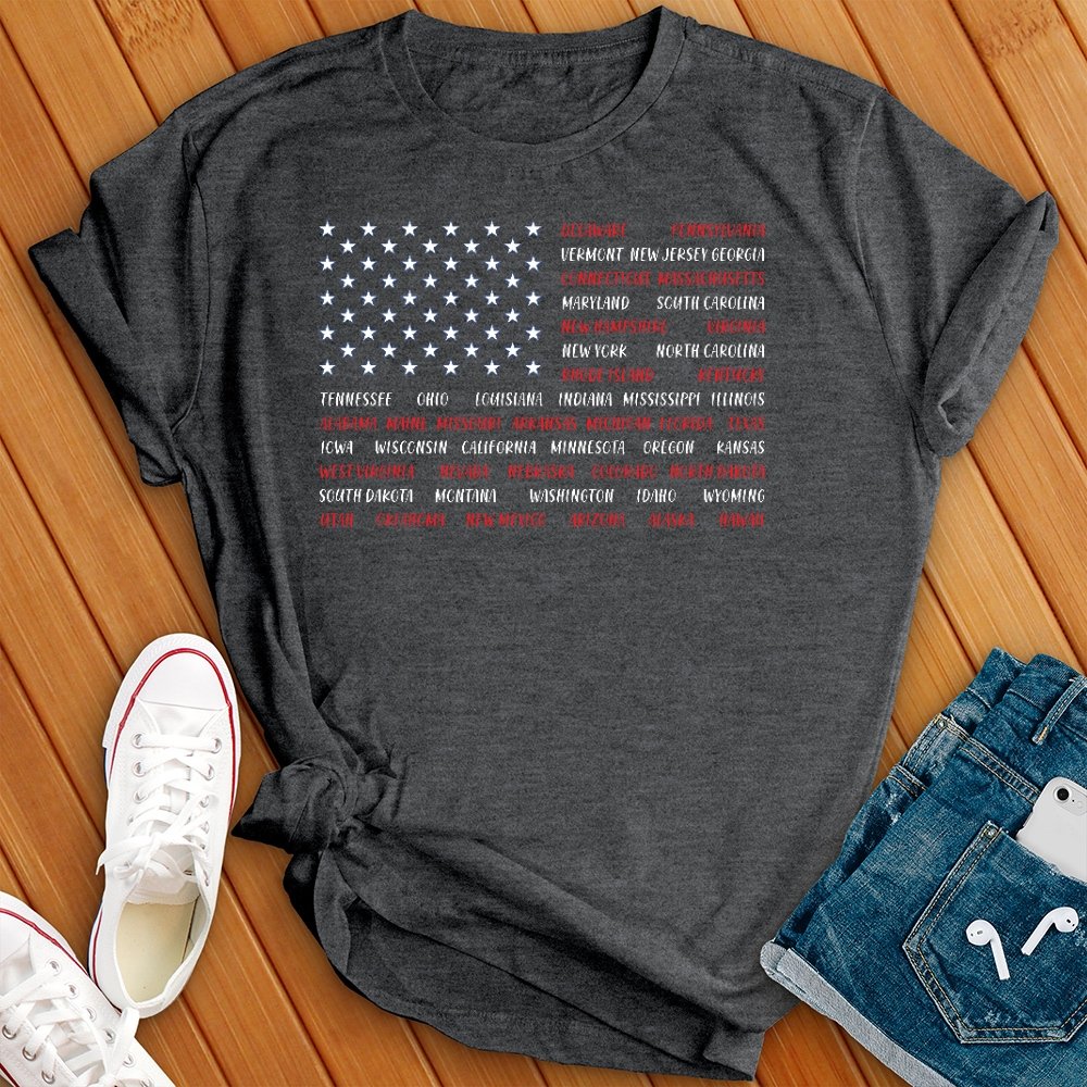 American Flag States Tee - Love Tees