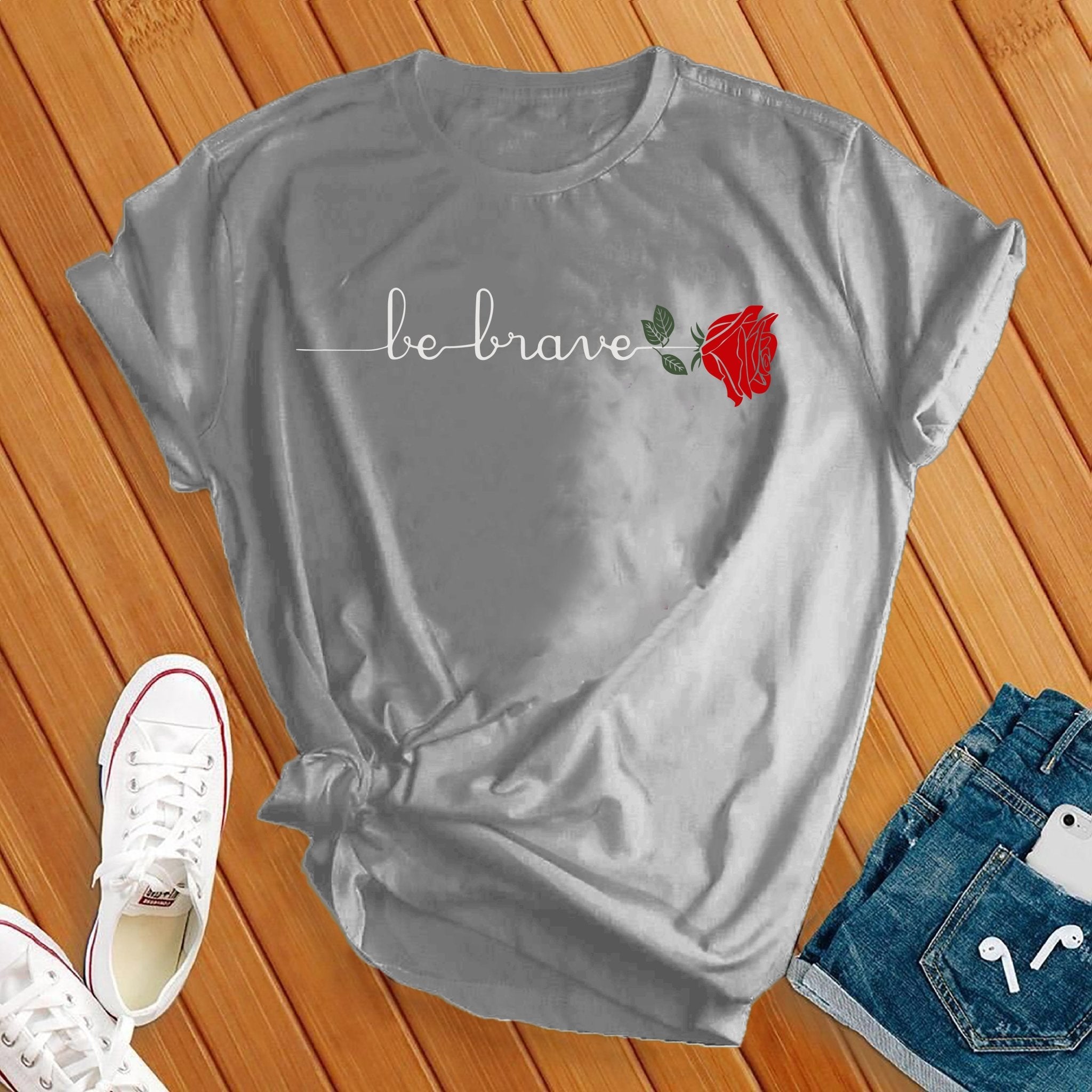 Be Brave Rose Tee - Love Tees