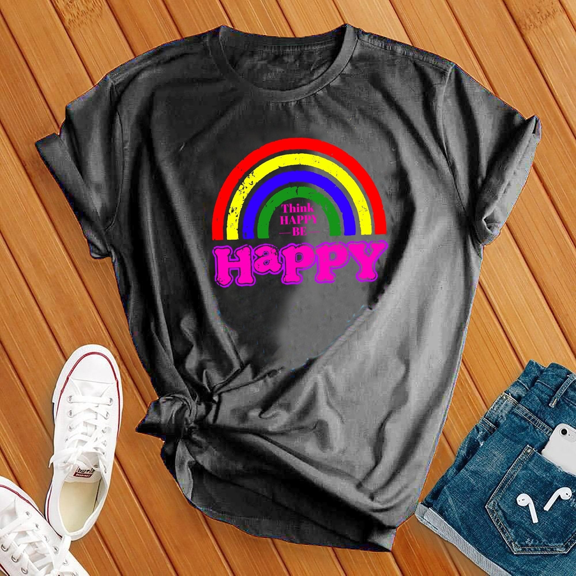 Be Happy Rainbow Tee - Love Tees