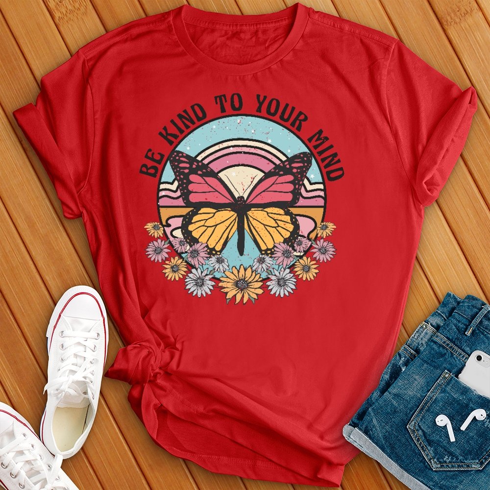 Be Kind to Your Mind Floral Retro T- Shirt - Love Tees