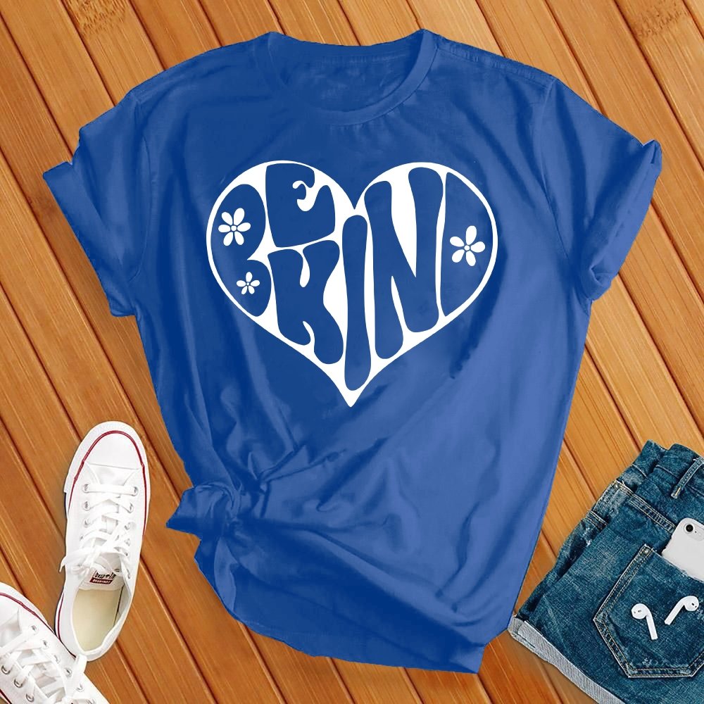 Be Kind White Heart Tee - Love Tees