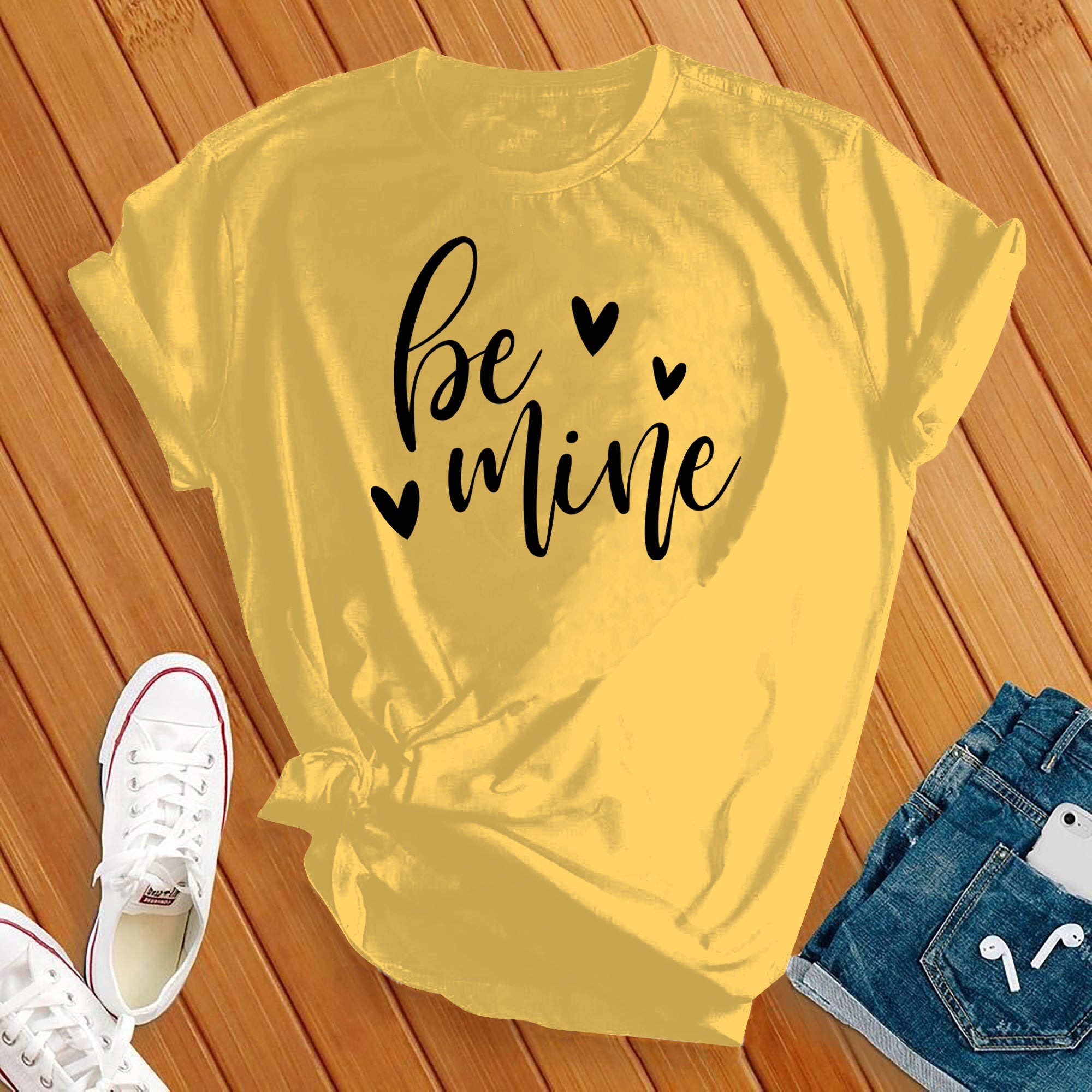 Be Mine Black Tee - Love Tees