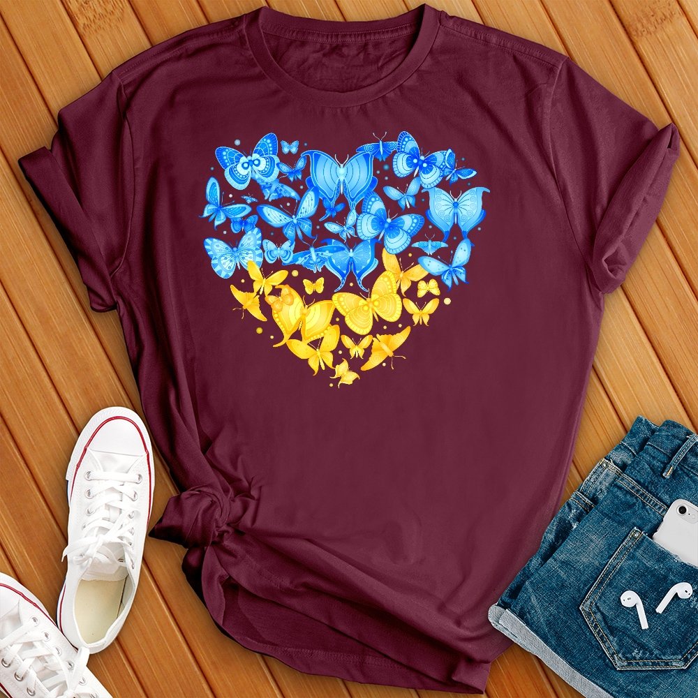 Blue Yellow Butterflies Tee - Love Tees