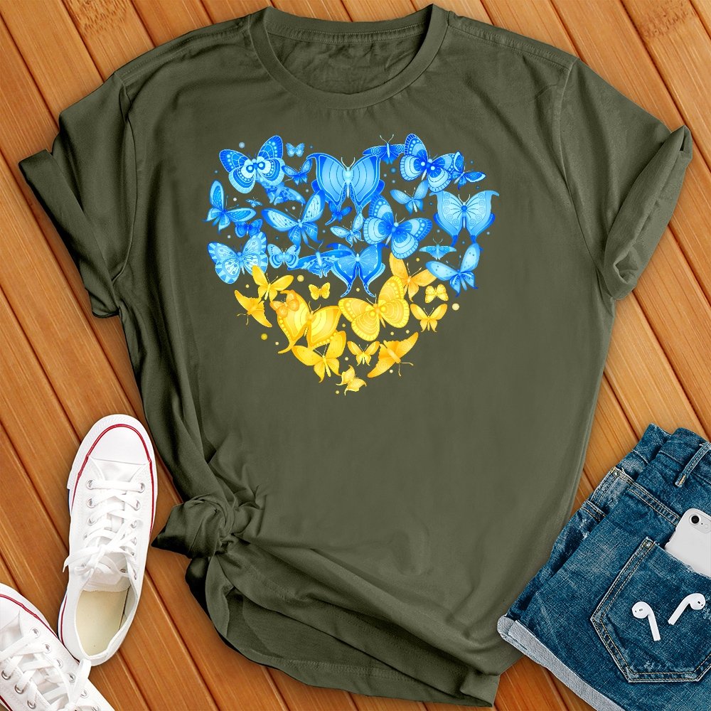 Blue Yellow Butterflies Tee - Love Tees