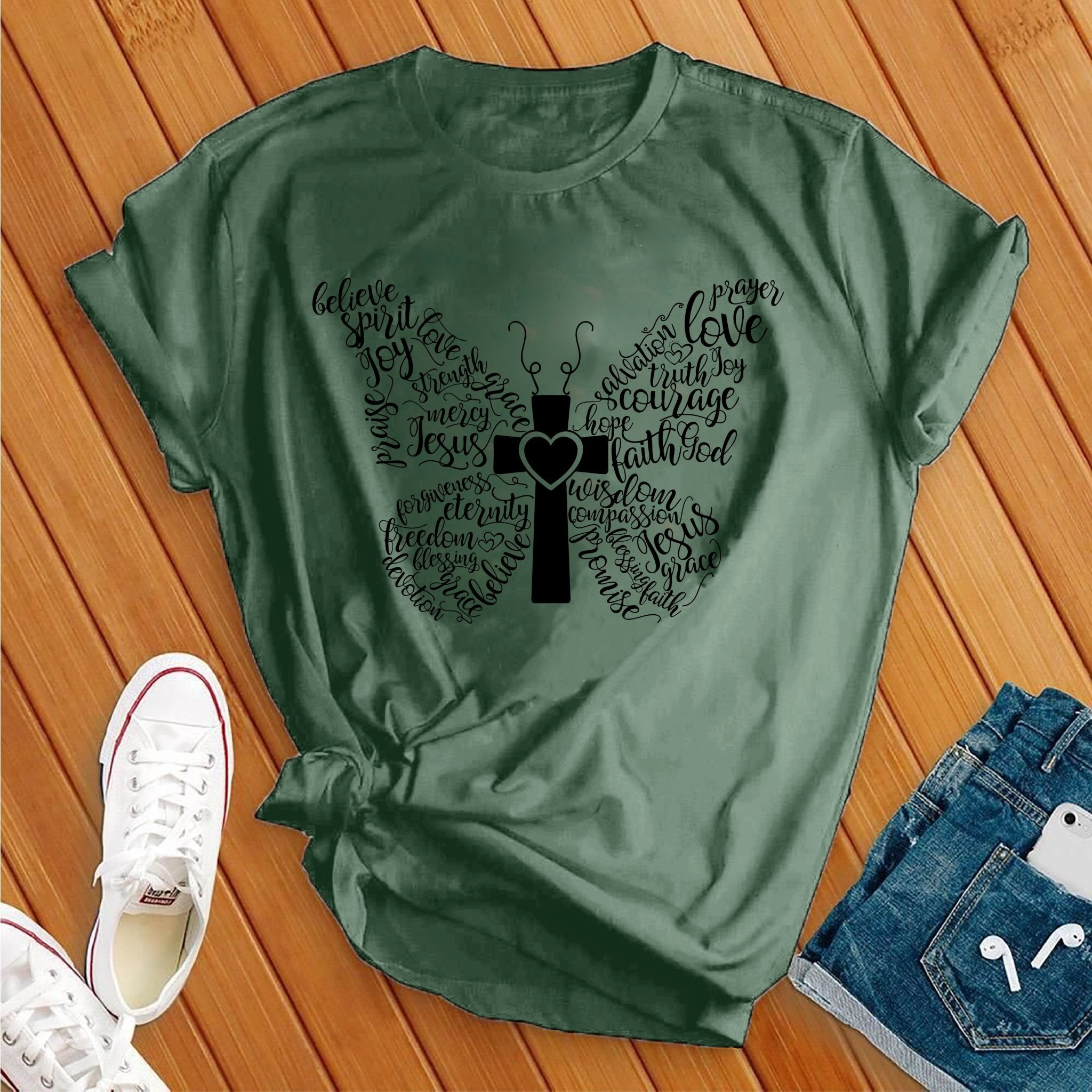 Butterfly Cross Faith Tee - Love Tees