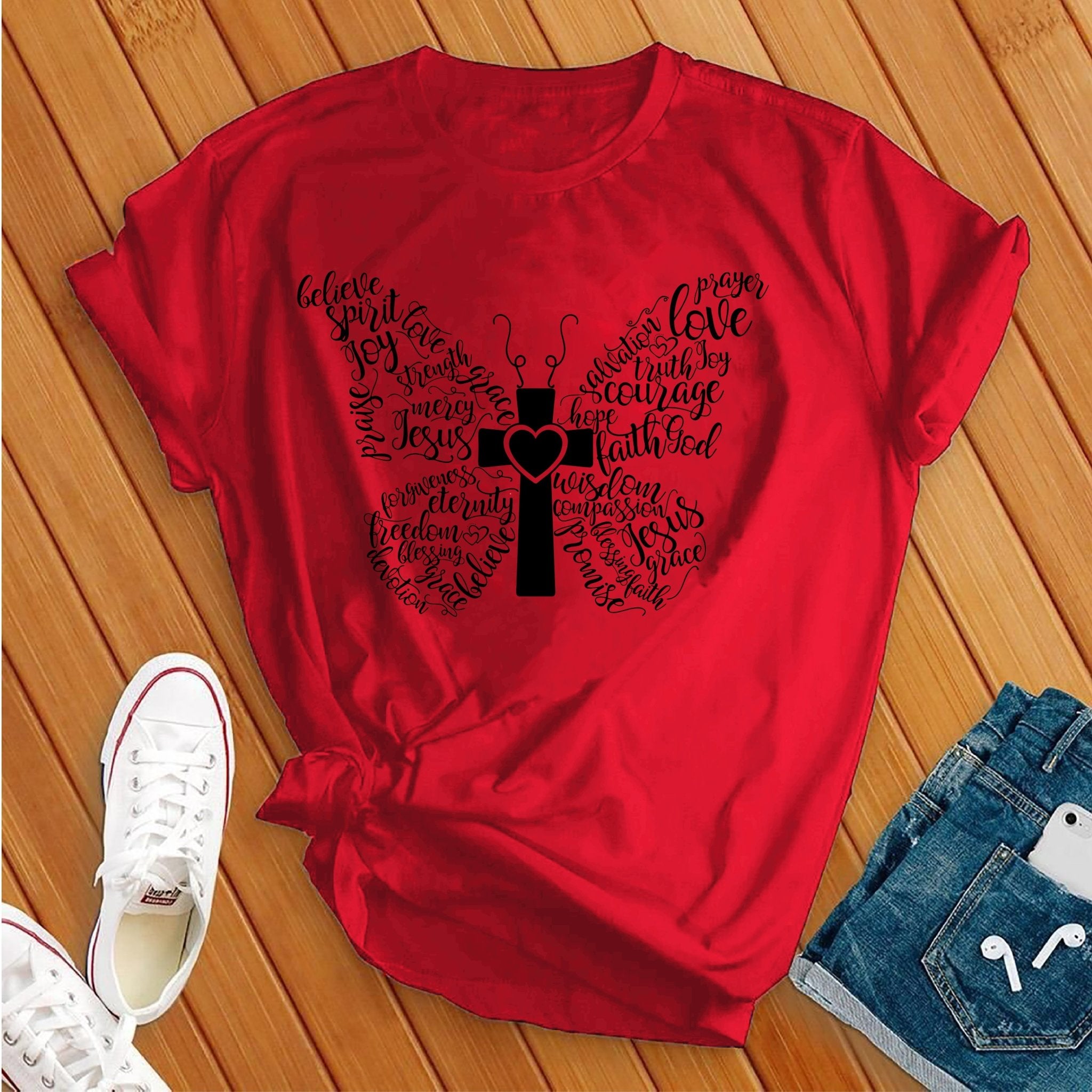 Butterfly Cross Faith Tee - Love Tees