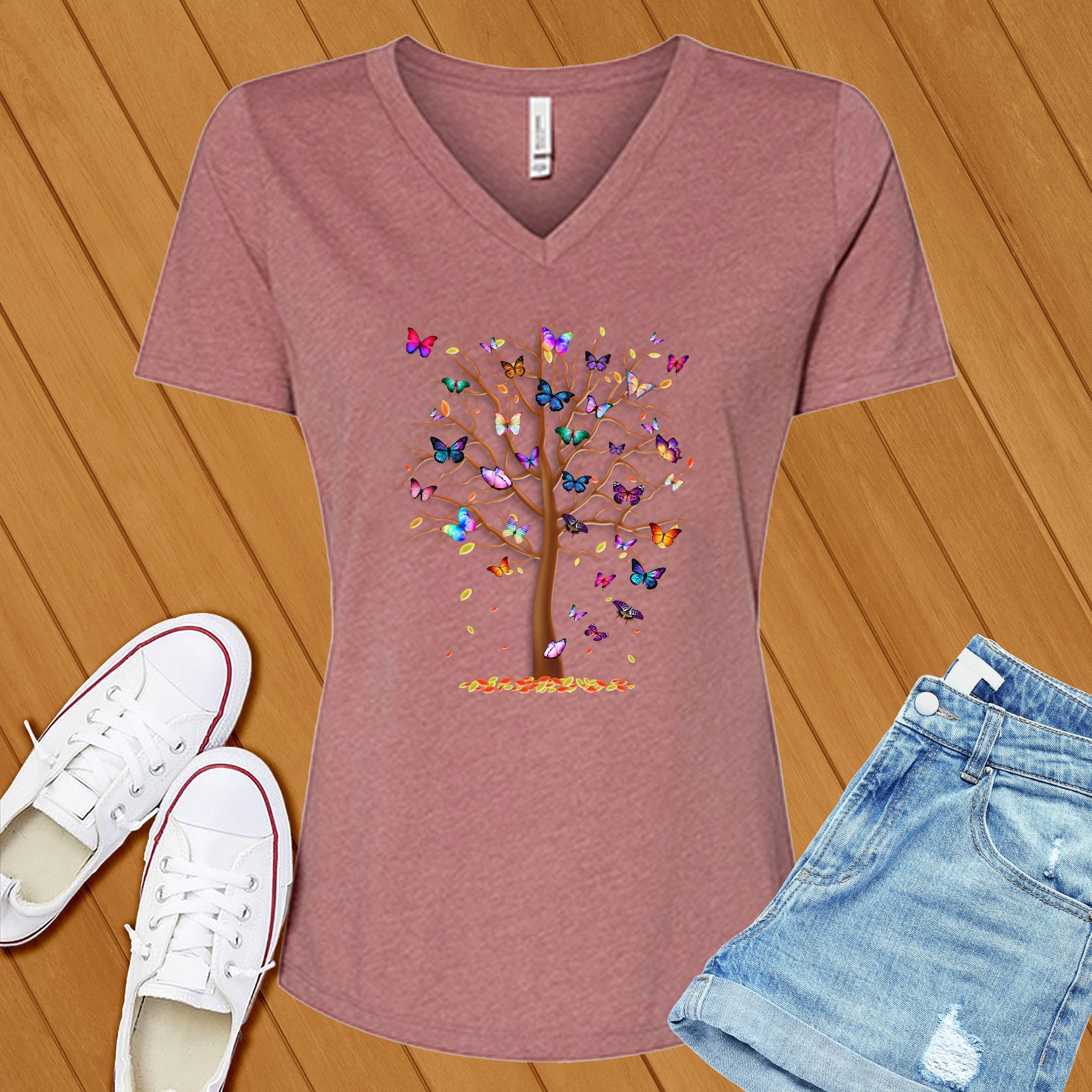 Butterfly Tree of Life V-Neck - Love Tees