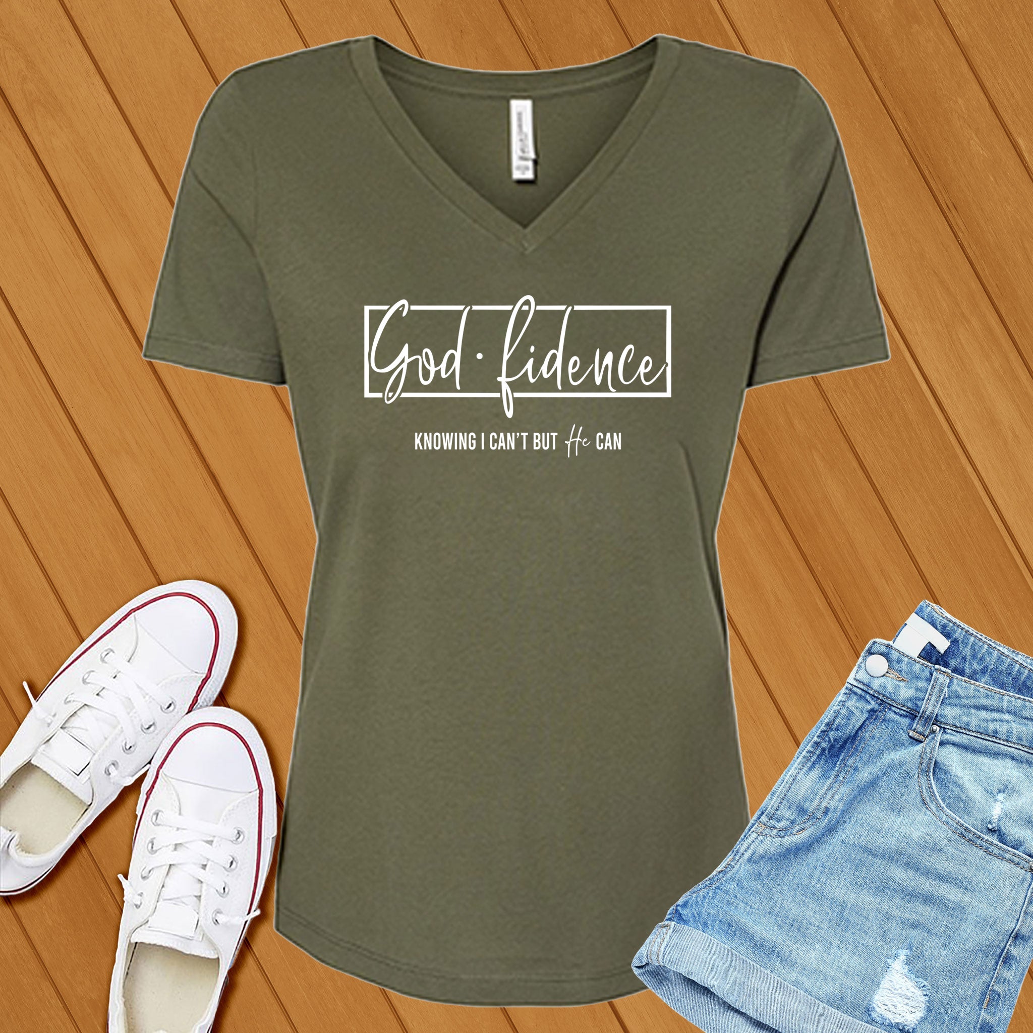 Confidence Aka God Fidence V-Neck - Love Tees