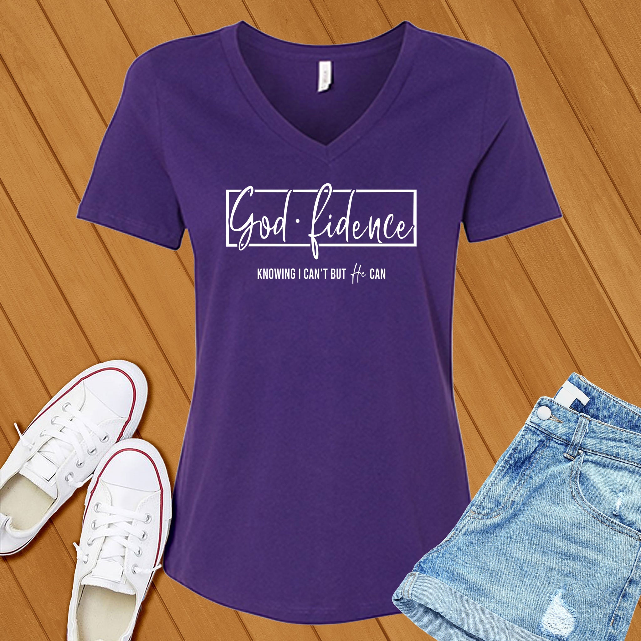 Confidence Aka God Fidence V-Neck - Love Tees