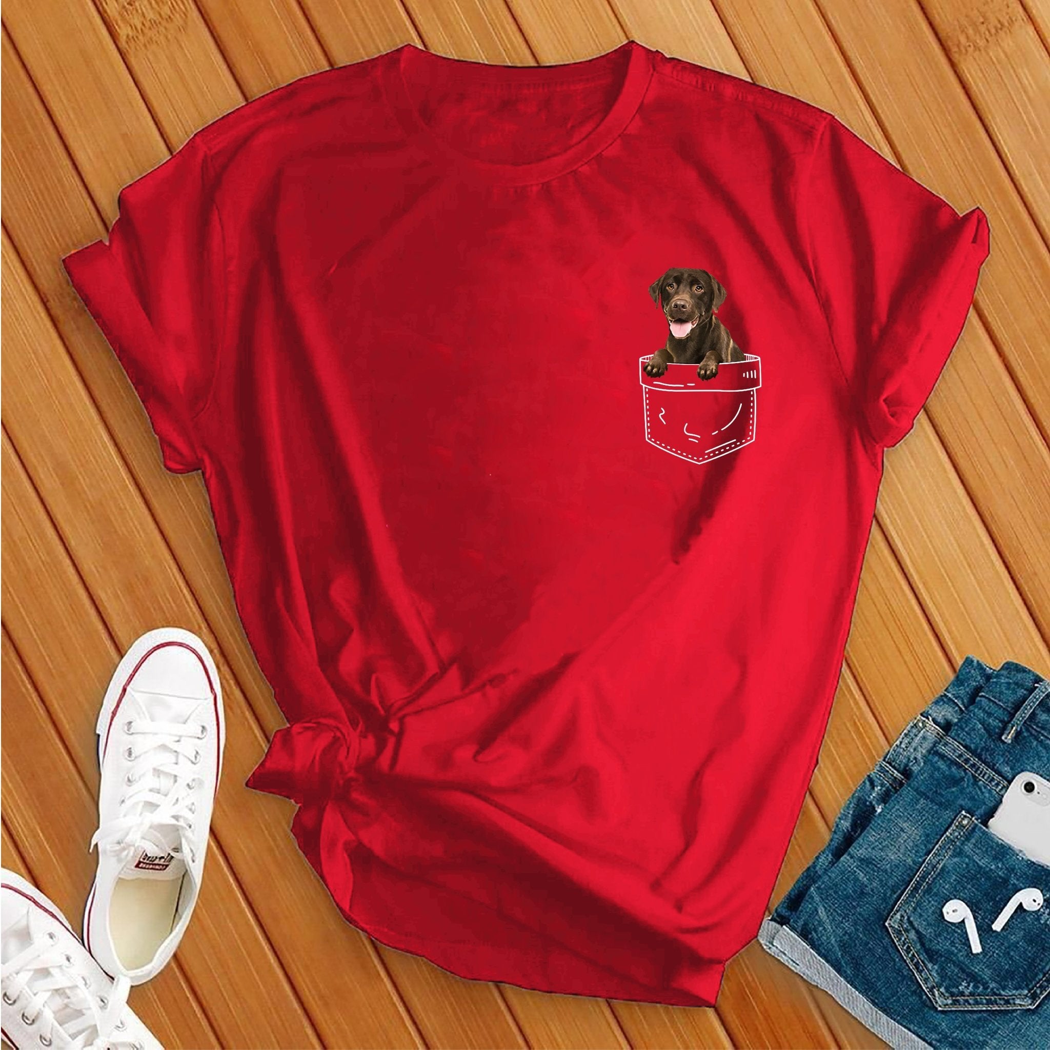 Cute Chocolate Lab Pocket Tee - Love Tees