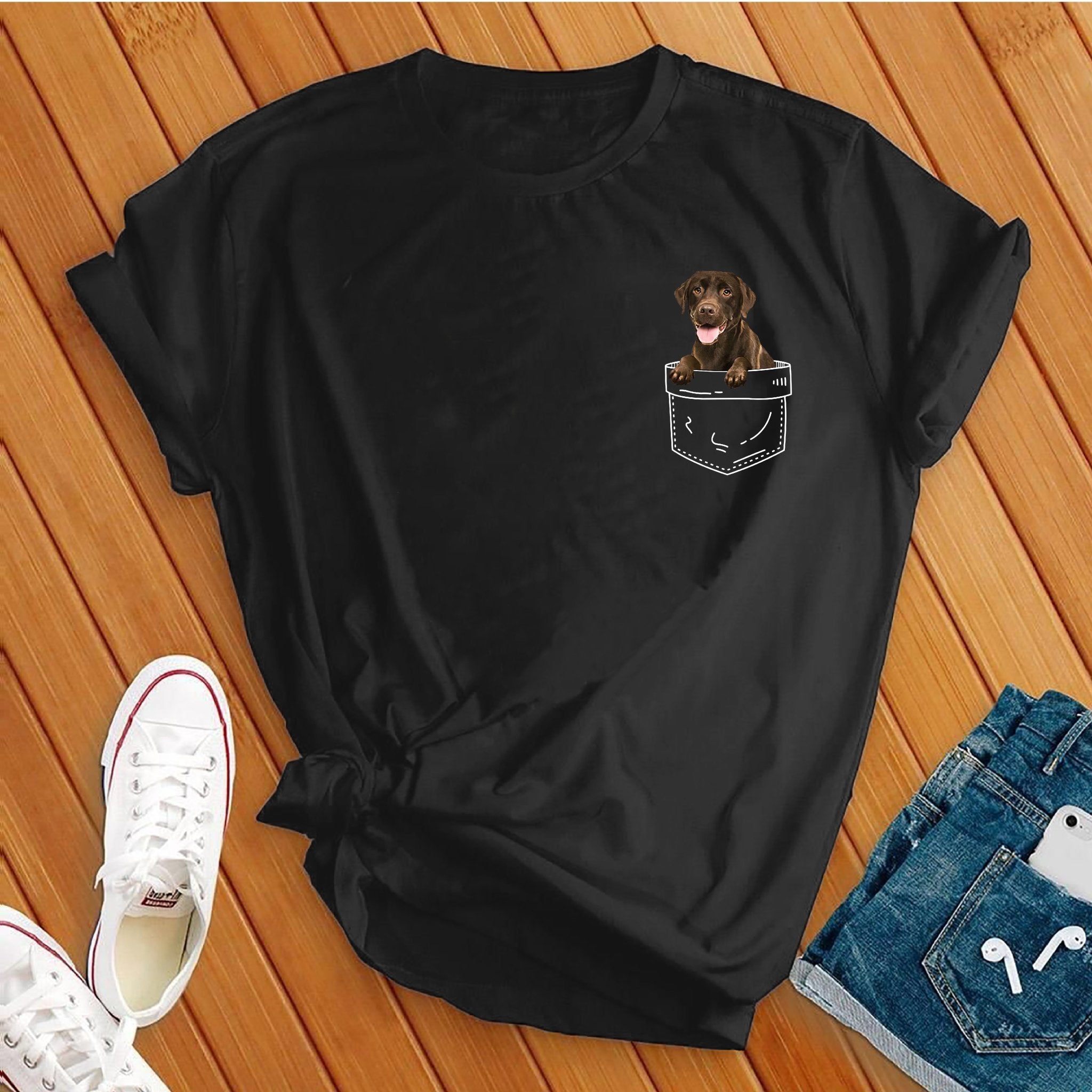 Cute Chocolate Lab Pocket Tee - Love Tees