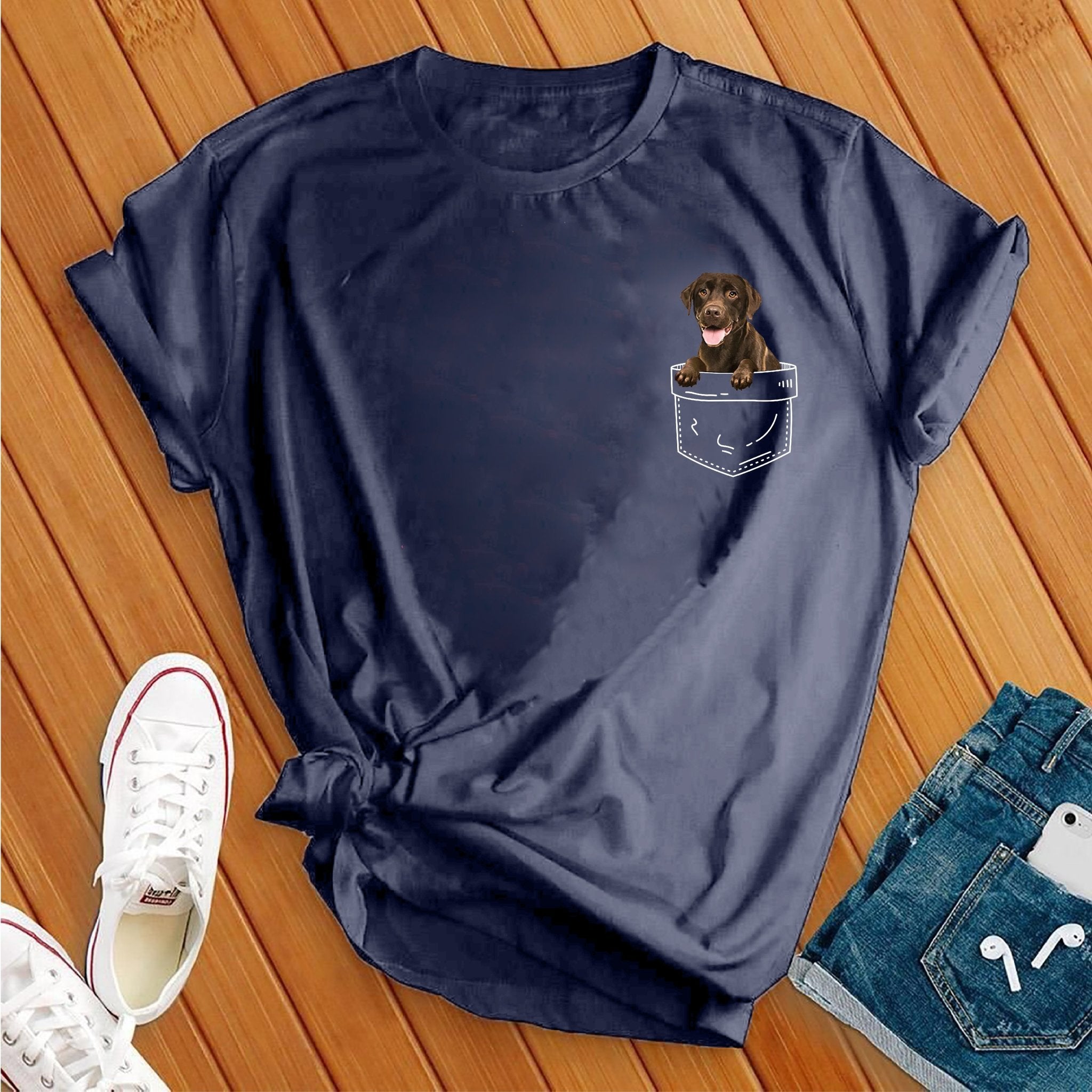 Cute Chocolate Lab Pocket Tee - Love Tees