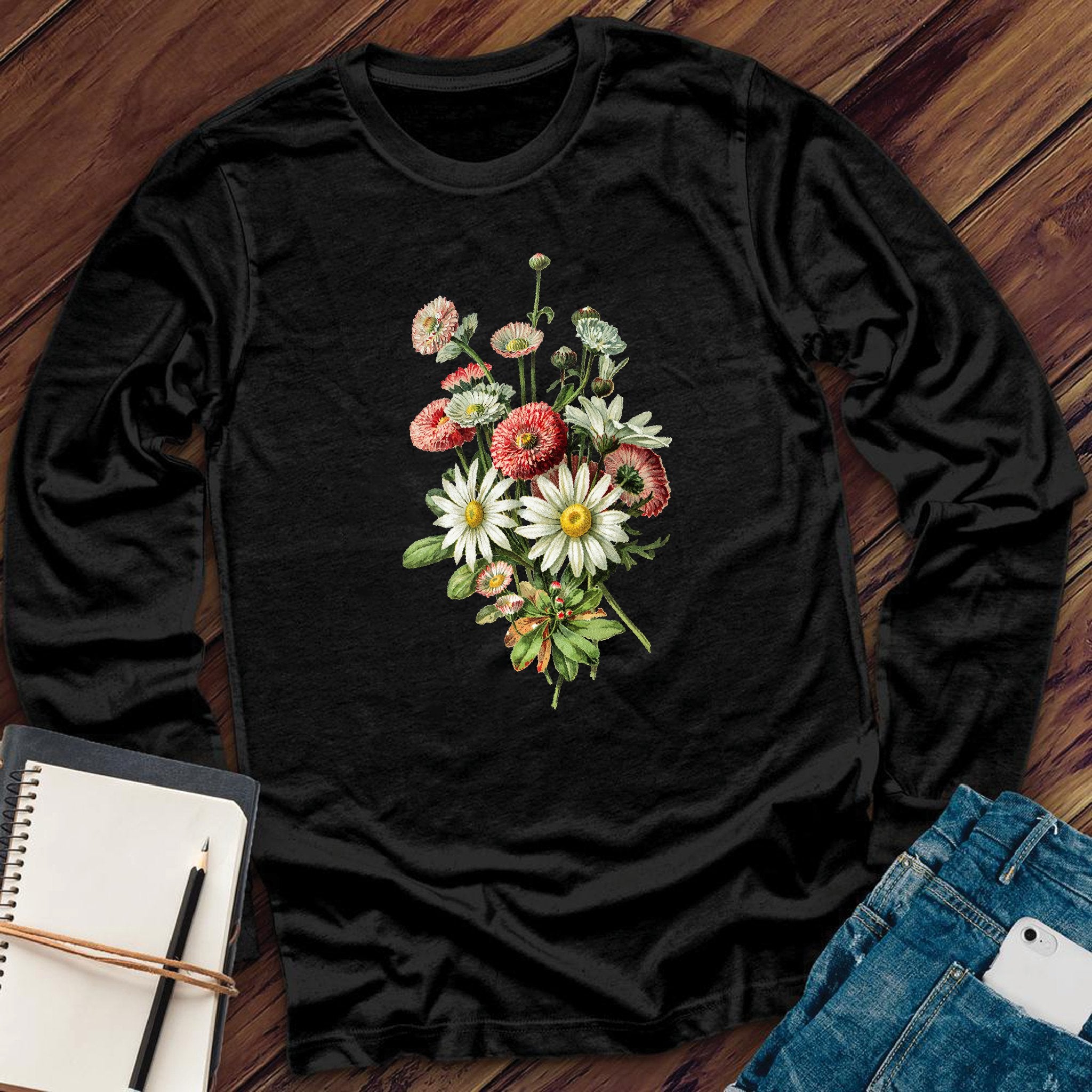 Daisy Wildflowers Botanical Long Sleeve - Love Tees