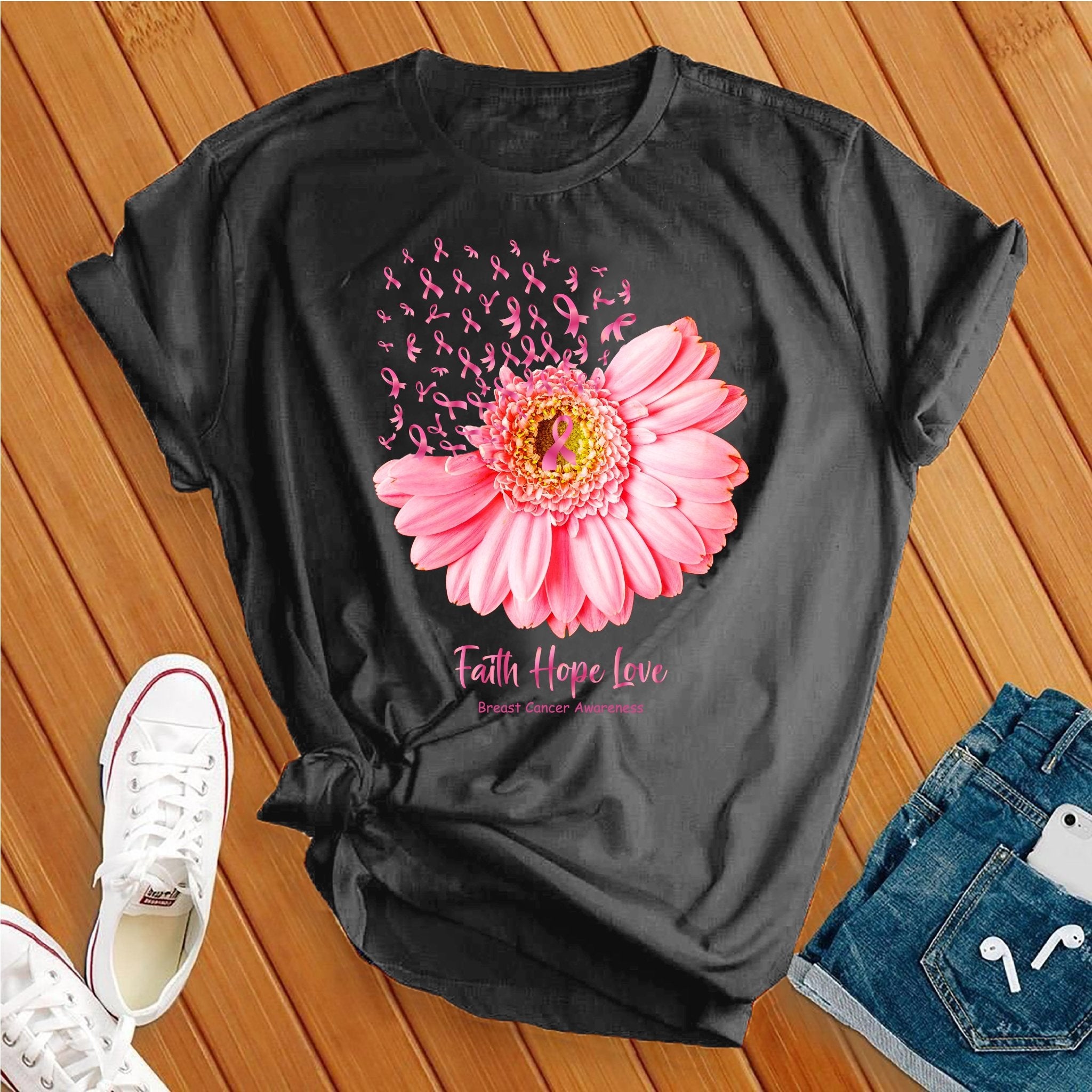 Faith Hope Love Breast Cancer Awareness Tee - Love Tees