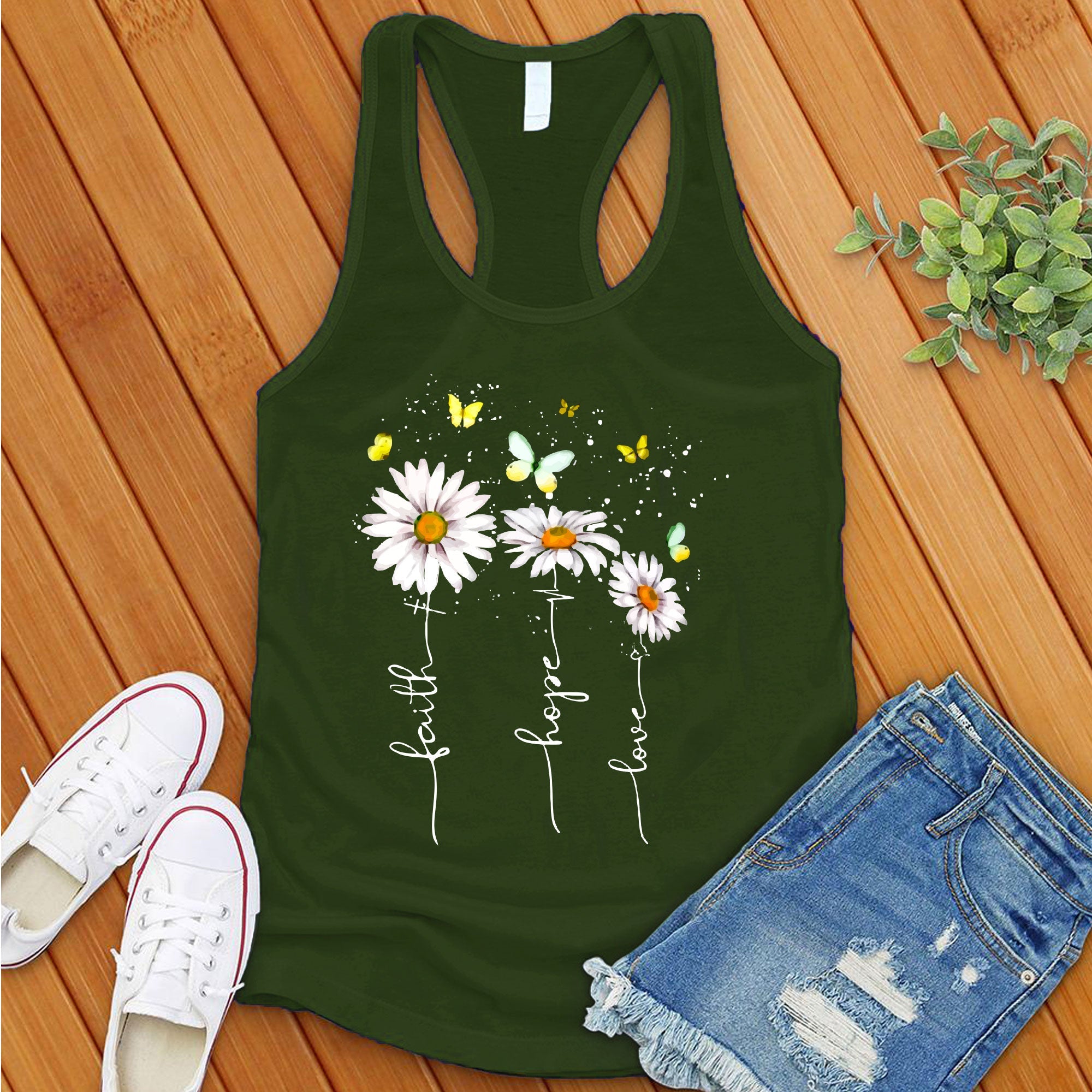 Faith Hope Love Flowers Women's Tank Top - Love Tees