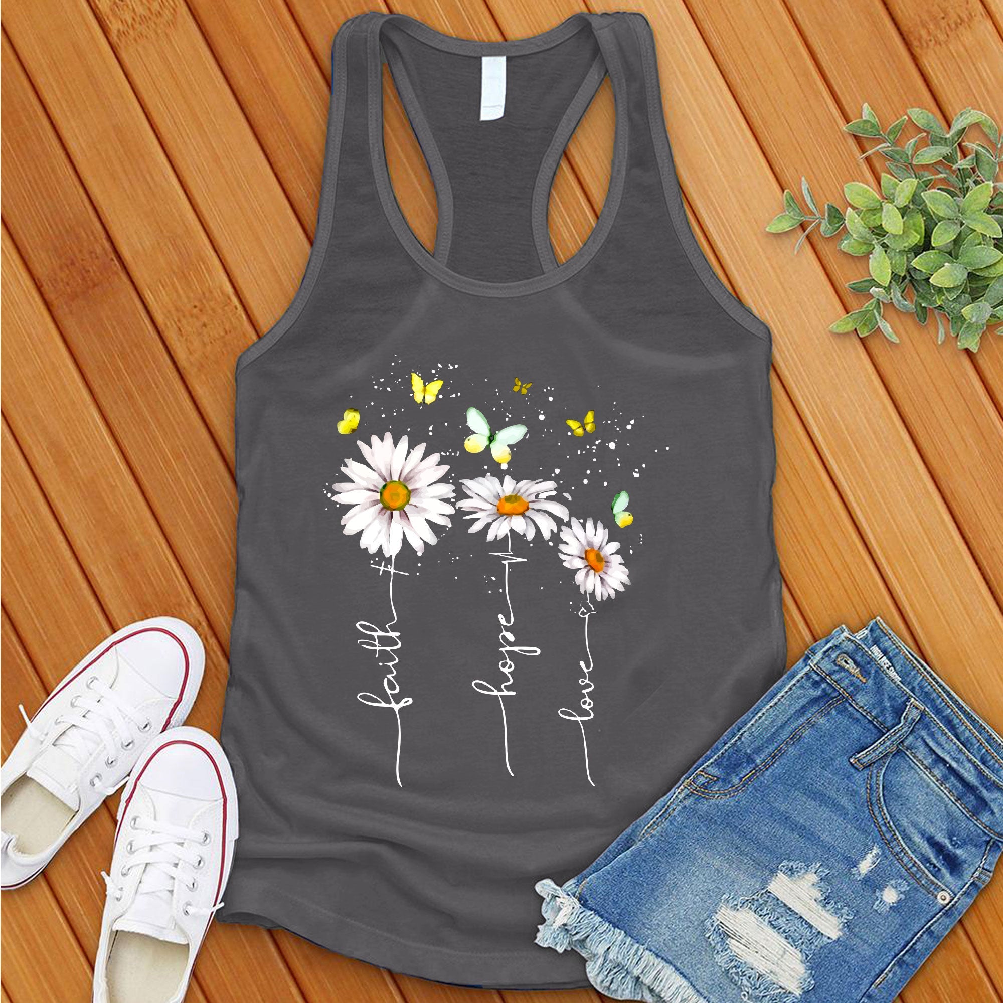 Faith Hope Love Flowers Women's Tank Top - Love Tees