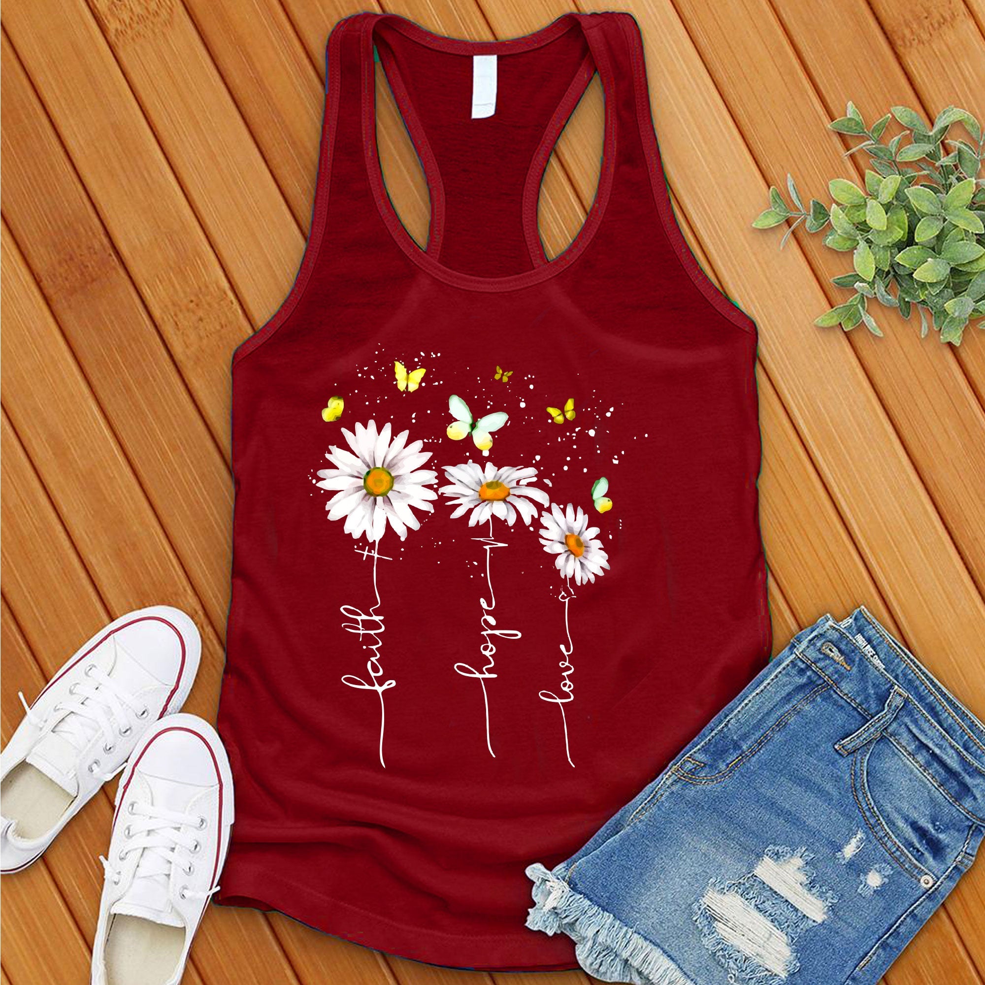 Faith Hope Love Flowers Women's Tank Top - Love Tees