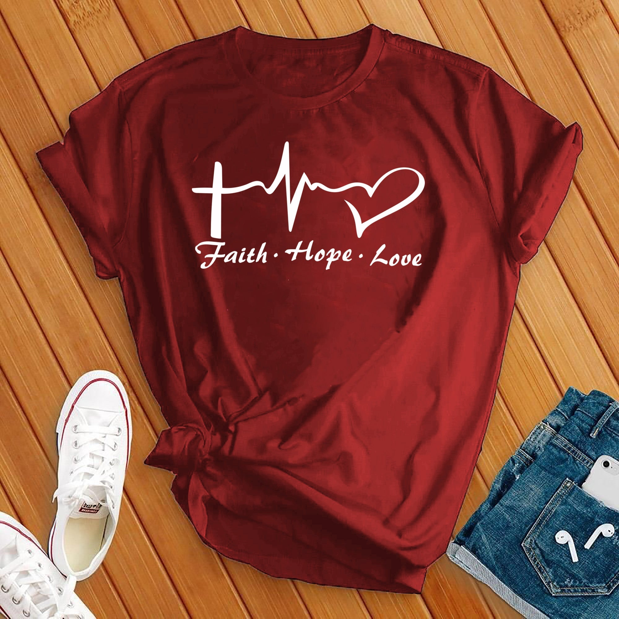 Faith Hope Love Heart Tee - Love Tees