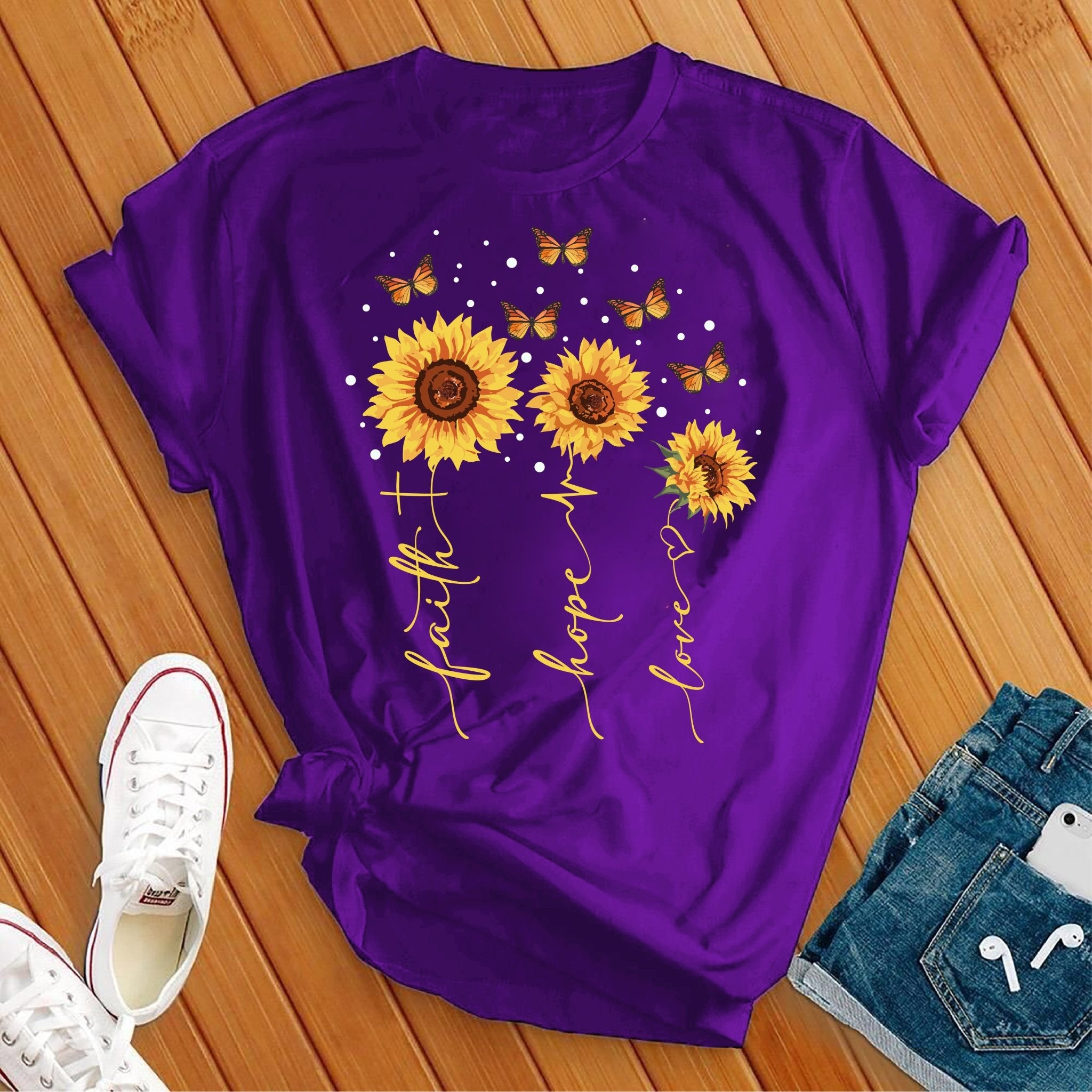 Faith Hope Love Sunflowers Tee - Love Tees