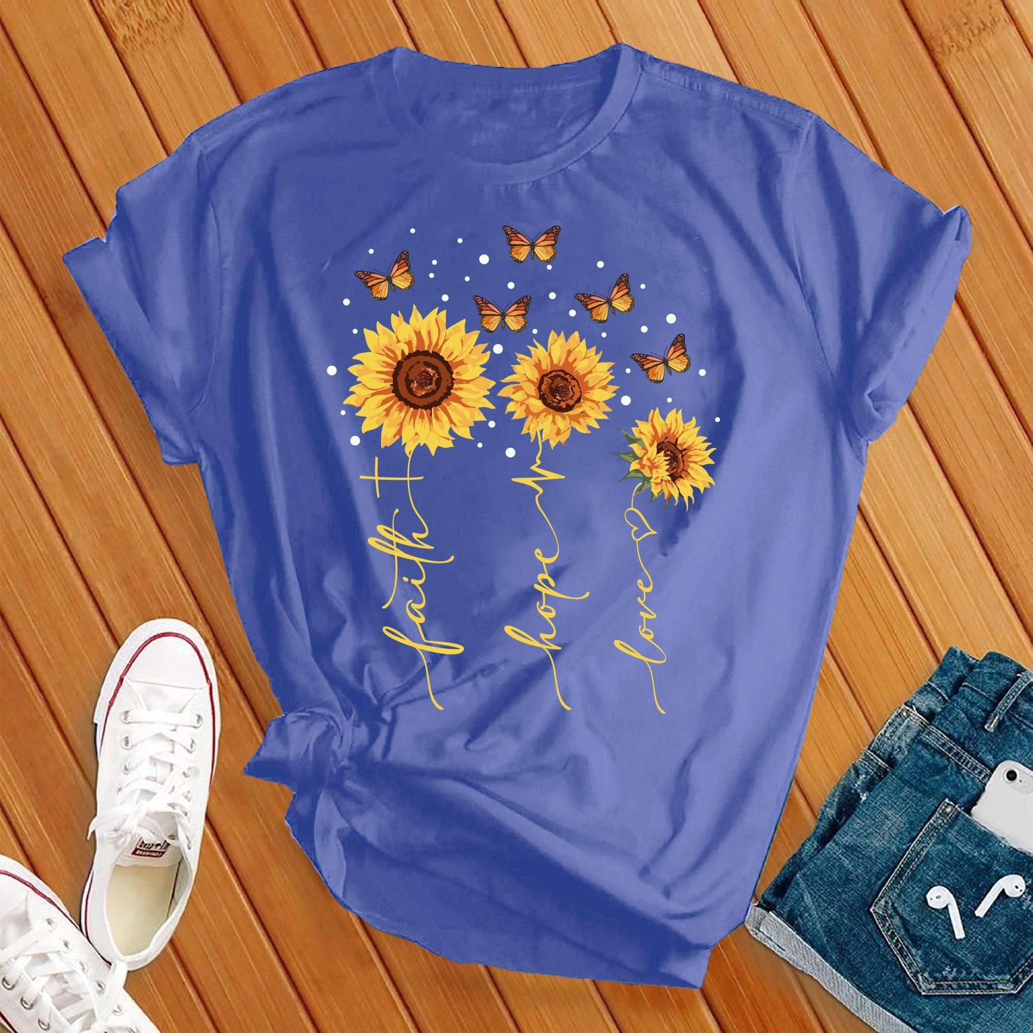 Faith Hope Love Sunflowers Tee - Love Tees