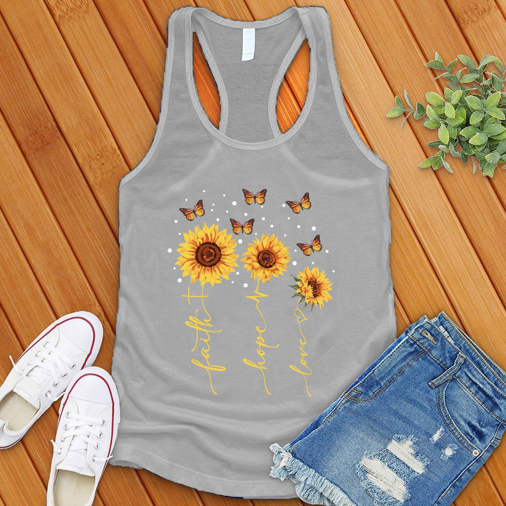 Faith Hope Love Sunflowers Women's Tank Top - Love Tees