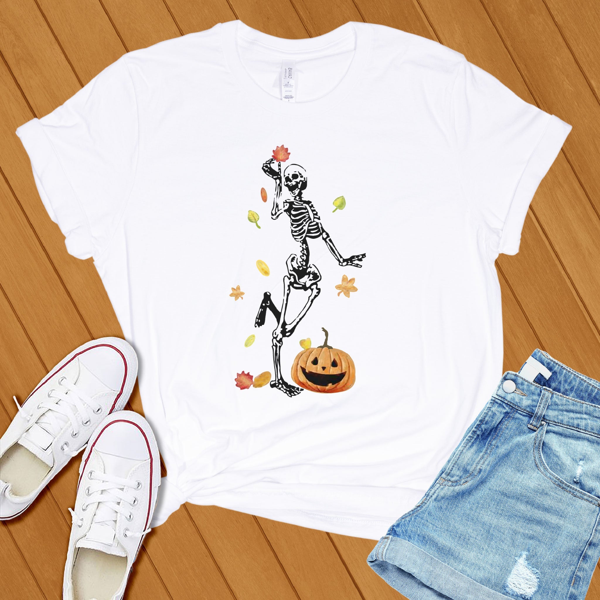 Fall Skeleton Pumpkin Tee - Love Tees