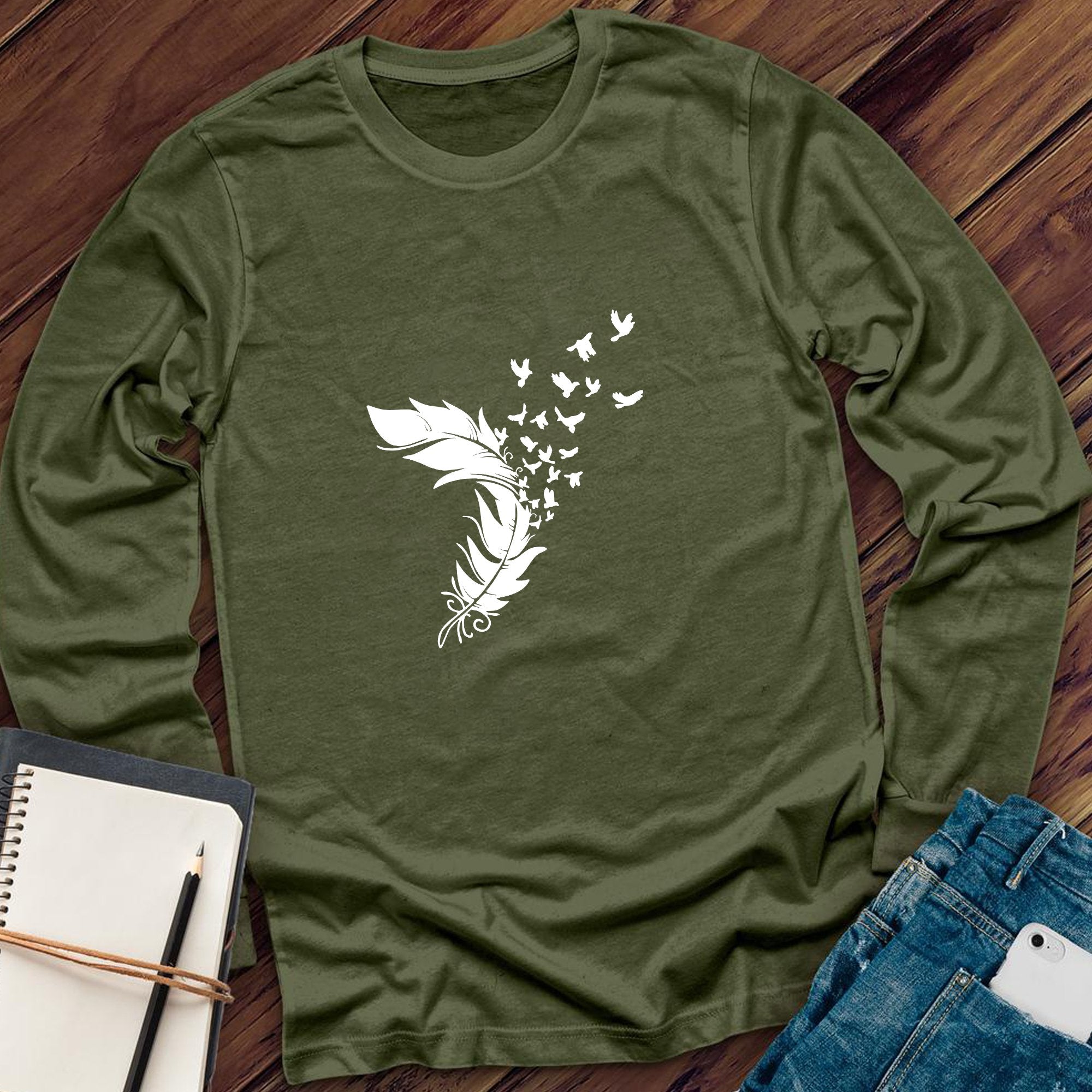 Feather In The Wind Long Sleeve - Love Tees