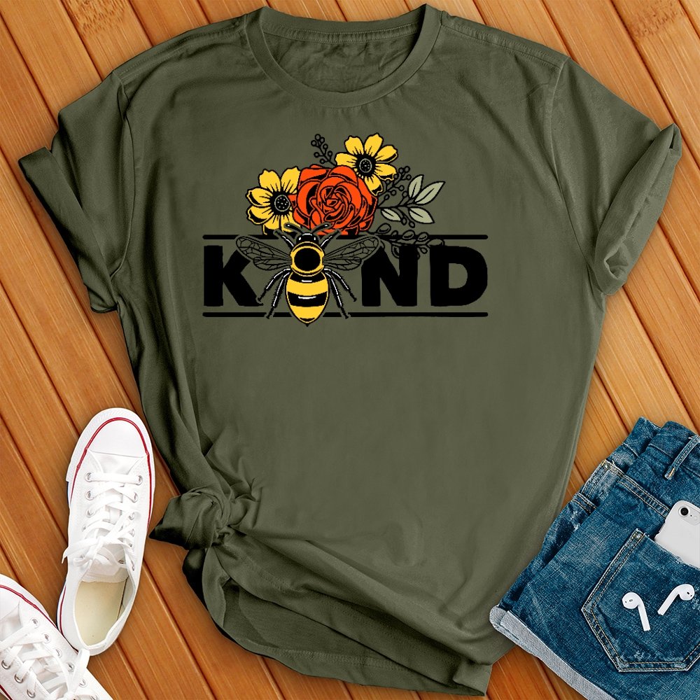 Floral Bee Kind Tee - Love Tees