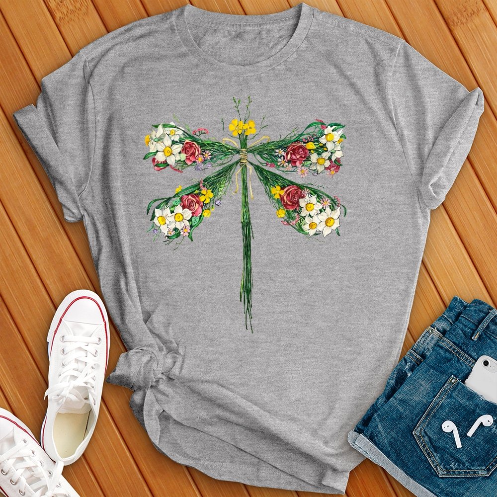 Floral Dragonfly Tee - Love Tees