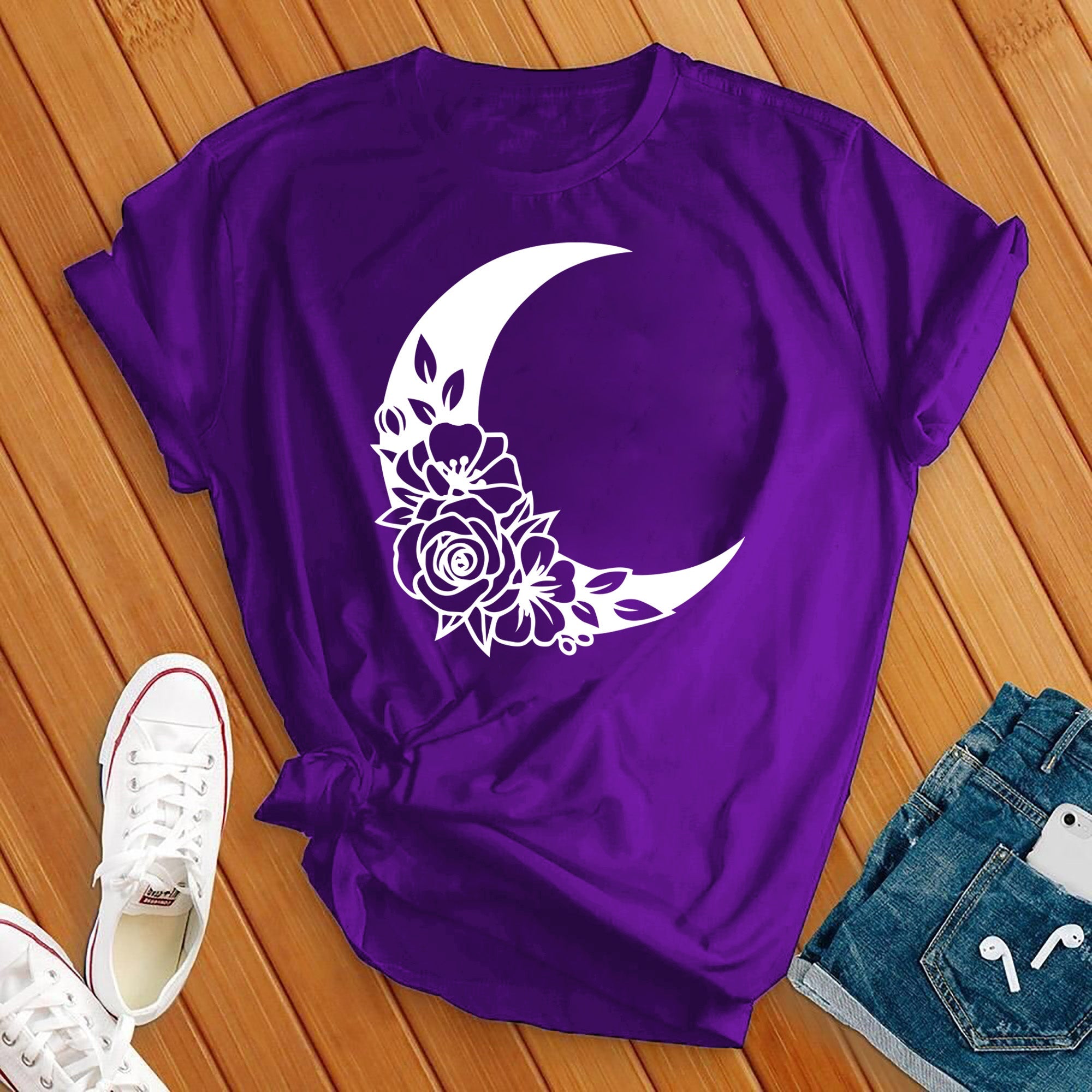 Floral Moon Tee - Love Tees