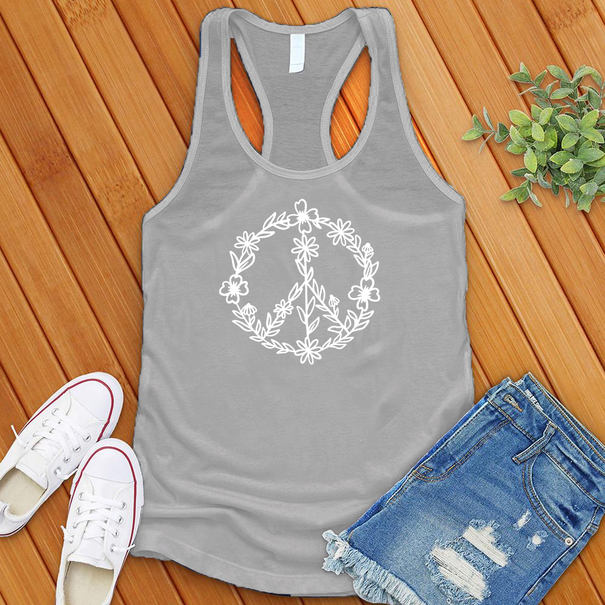 Floral Peace Women's Tank Top - Love Tees