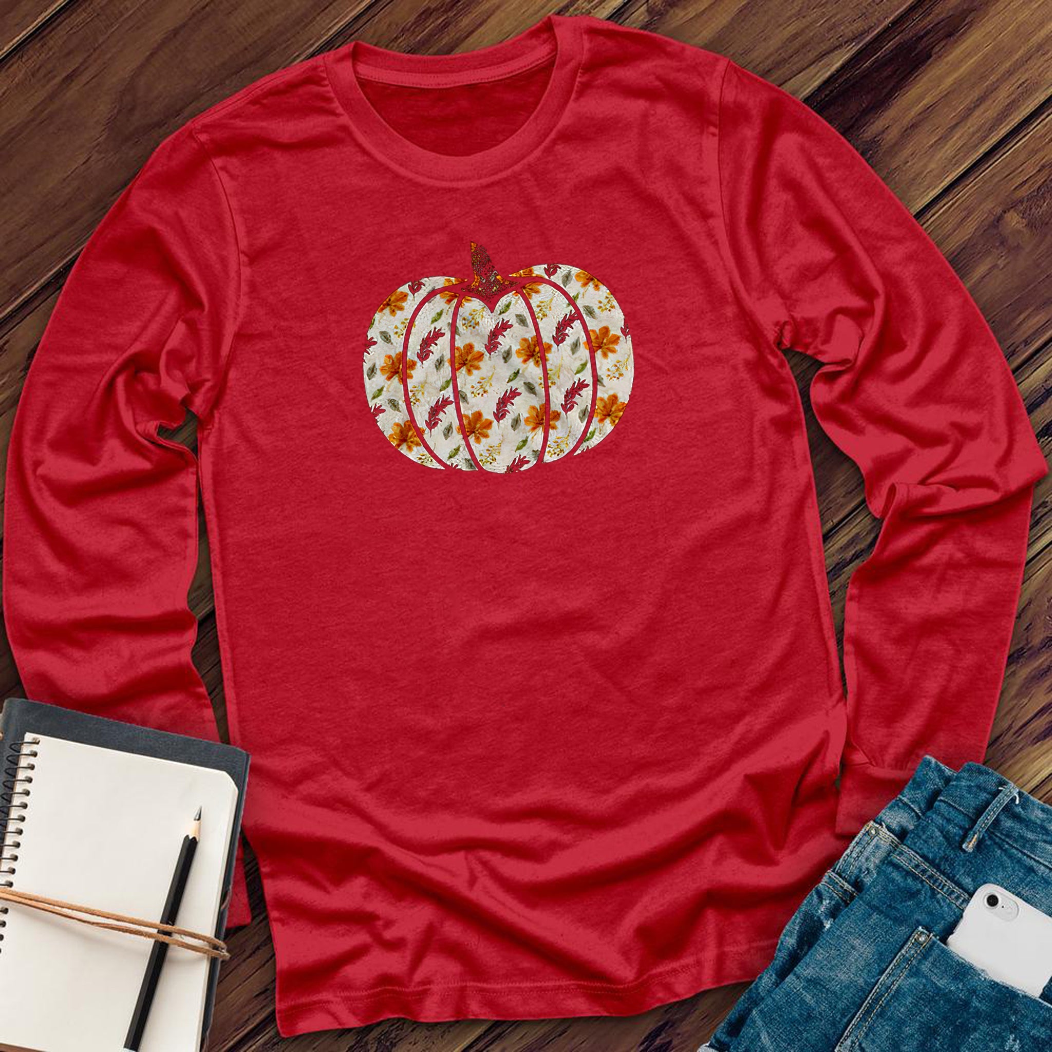 Floral Pumpkin Long Sleeve - Love Tees