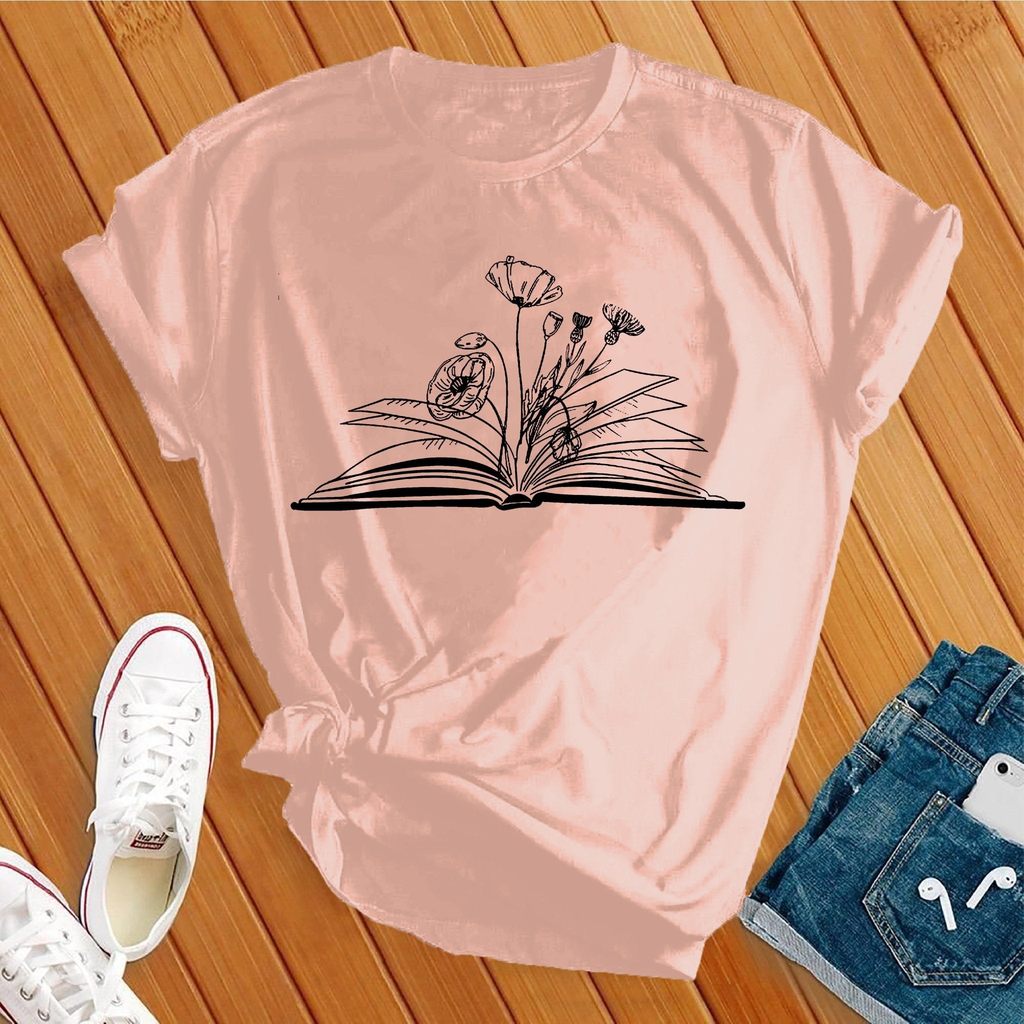 Flower Books Reader Tee - Love Tees