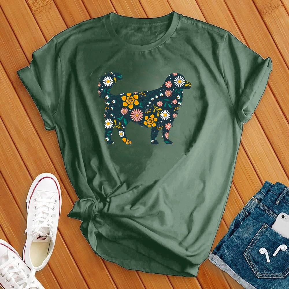 Golden Retriever Floral Tee - Love Tees