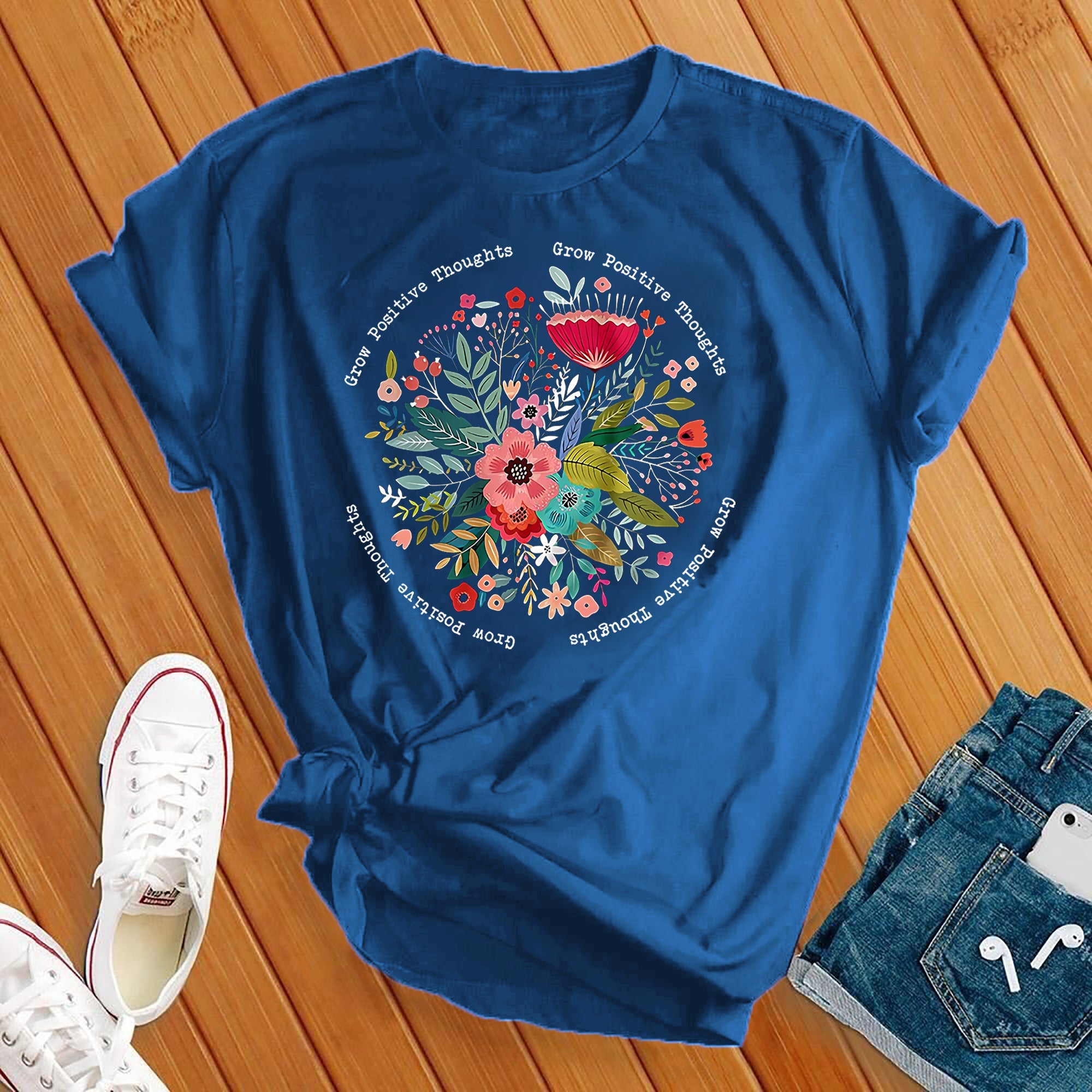 Grow Positive Thoughts Flower Circle Tee - Love Tees