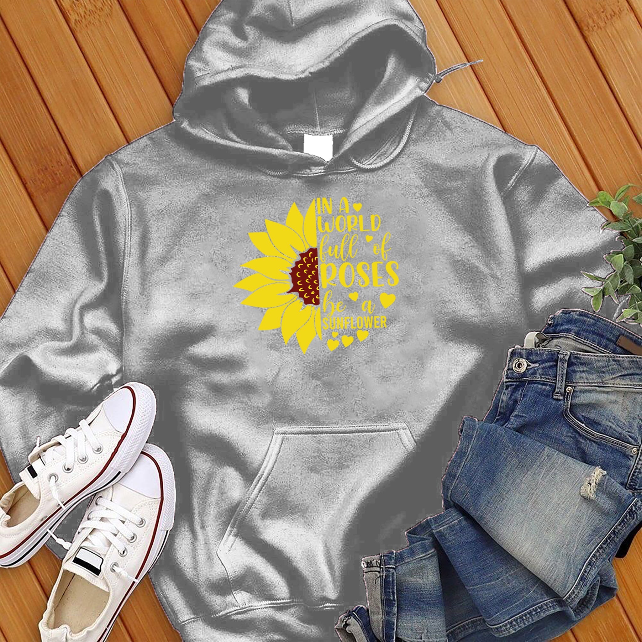 In A World Full of Roses Heart Hoodie - Love Tees