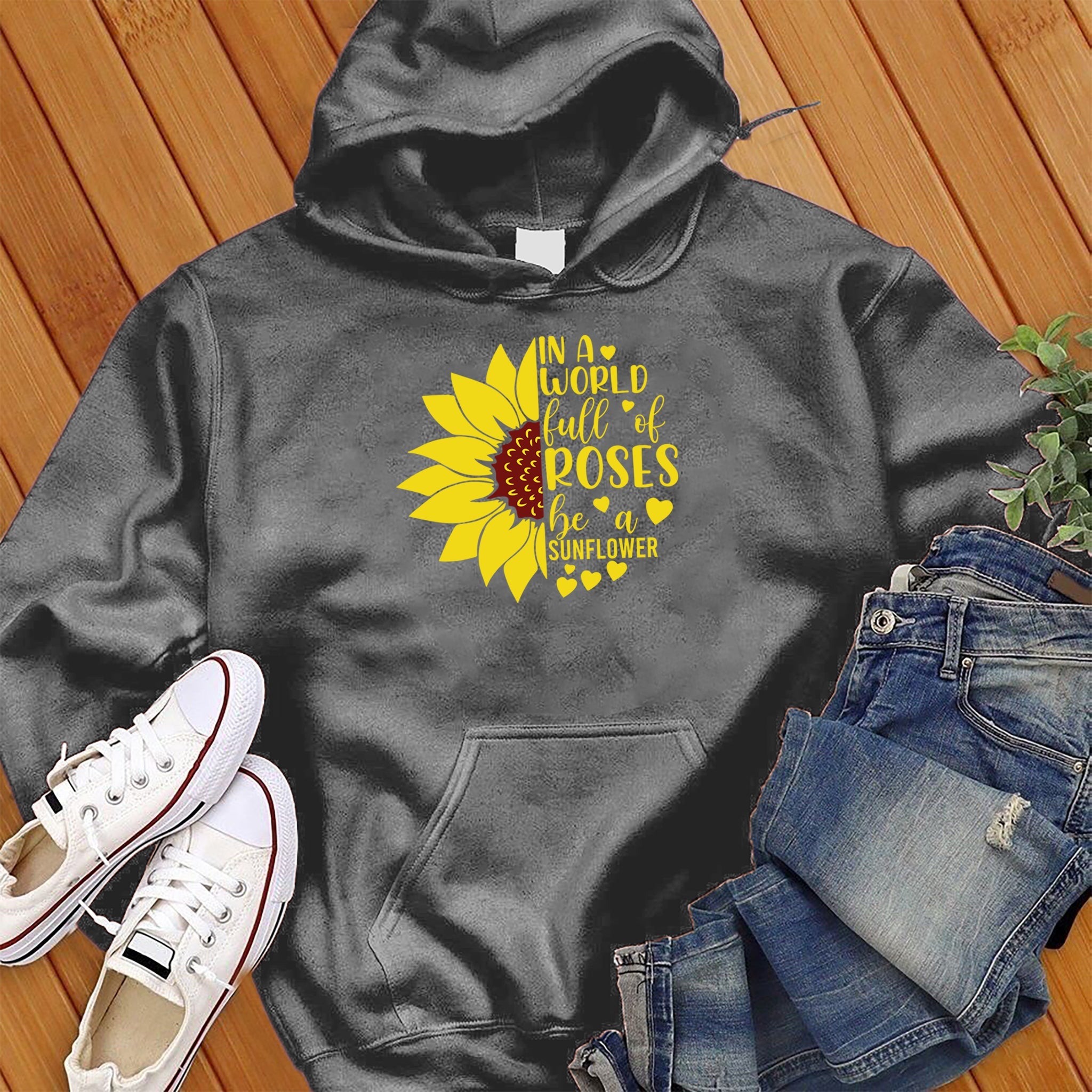 In A World Full of Roses Heart Hoodie - Love Tees