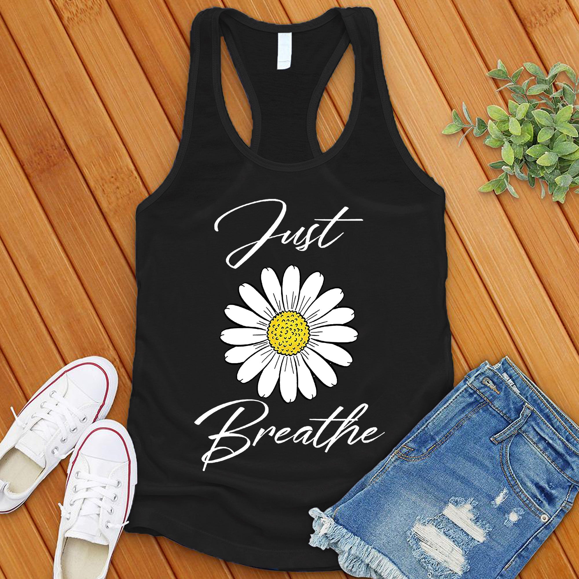 Just Breathe Daisy Tank Top - Love Tees