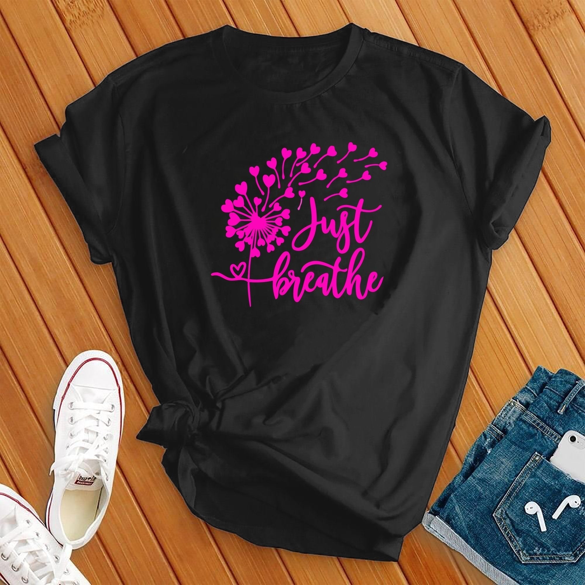 Just Breathe Neon Dandelion Tee - Love Tees