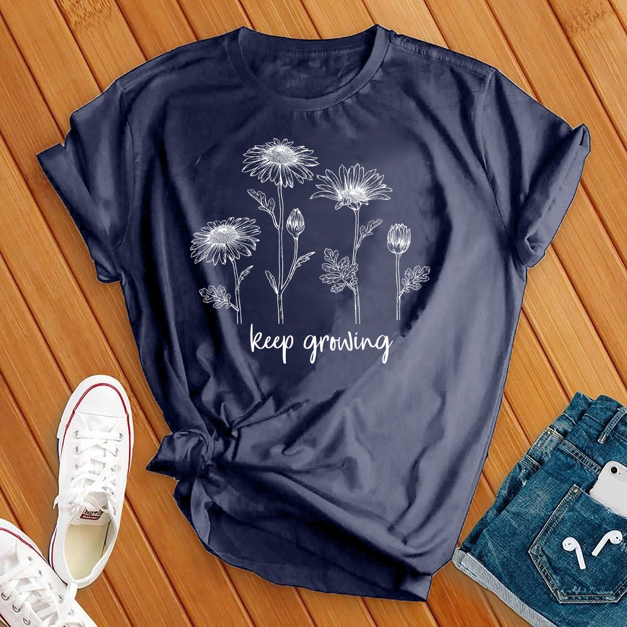 Keep Growing Inspirational Flowers Tee - Love Tees