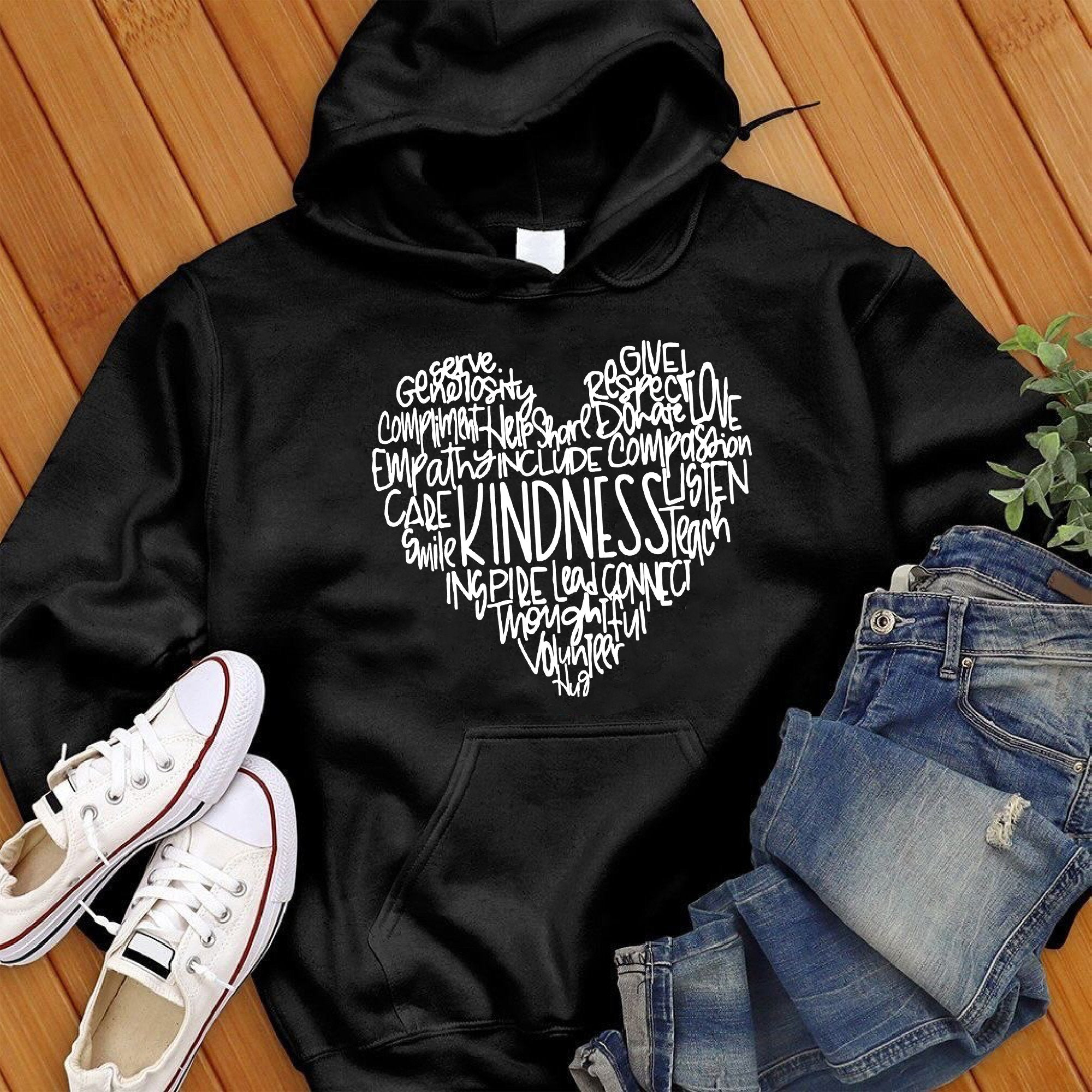 Kindness Encouragement Heart Hoodie - Love Tees