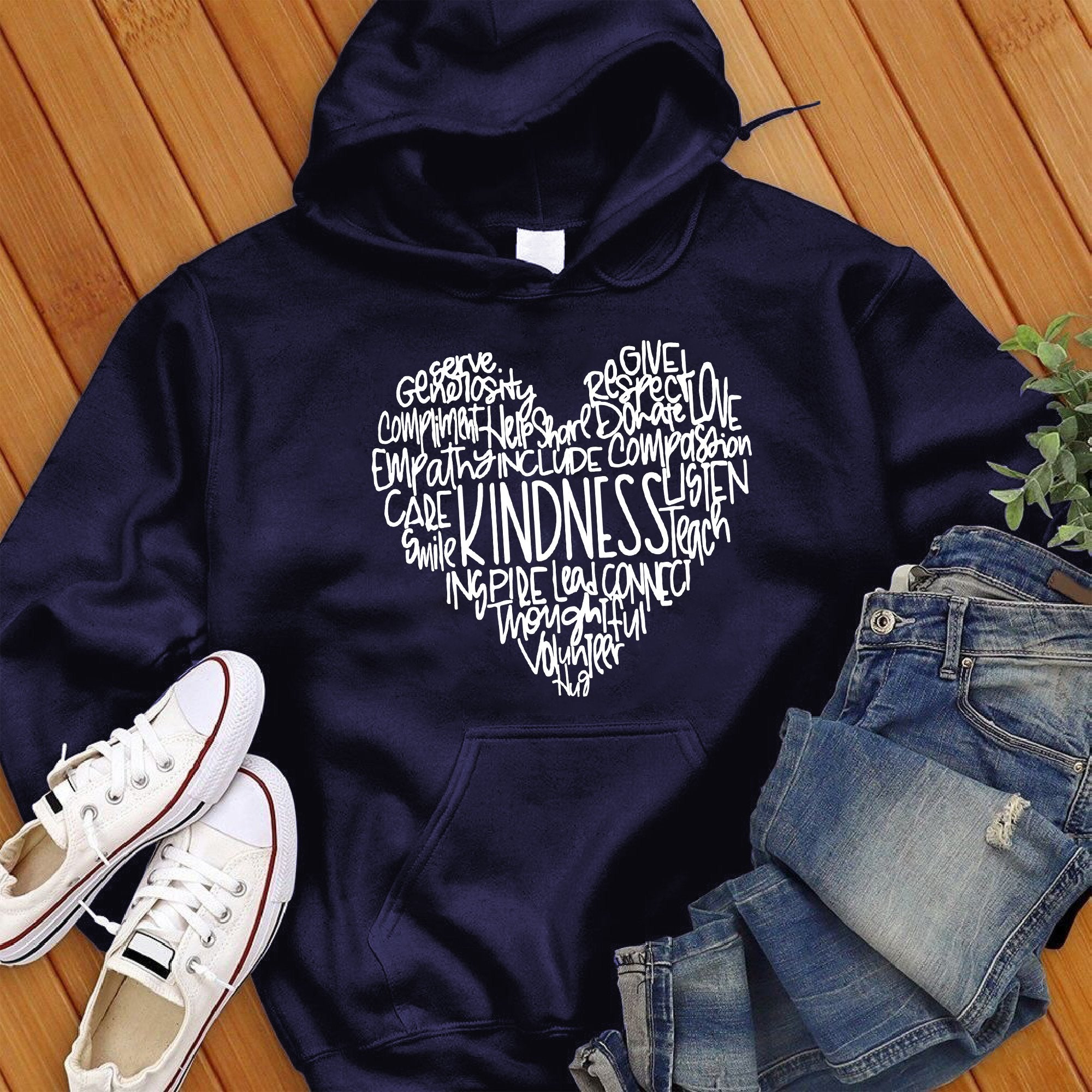 Kindness Encouragement Heart Hoodie - Love Tees