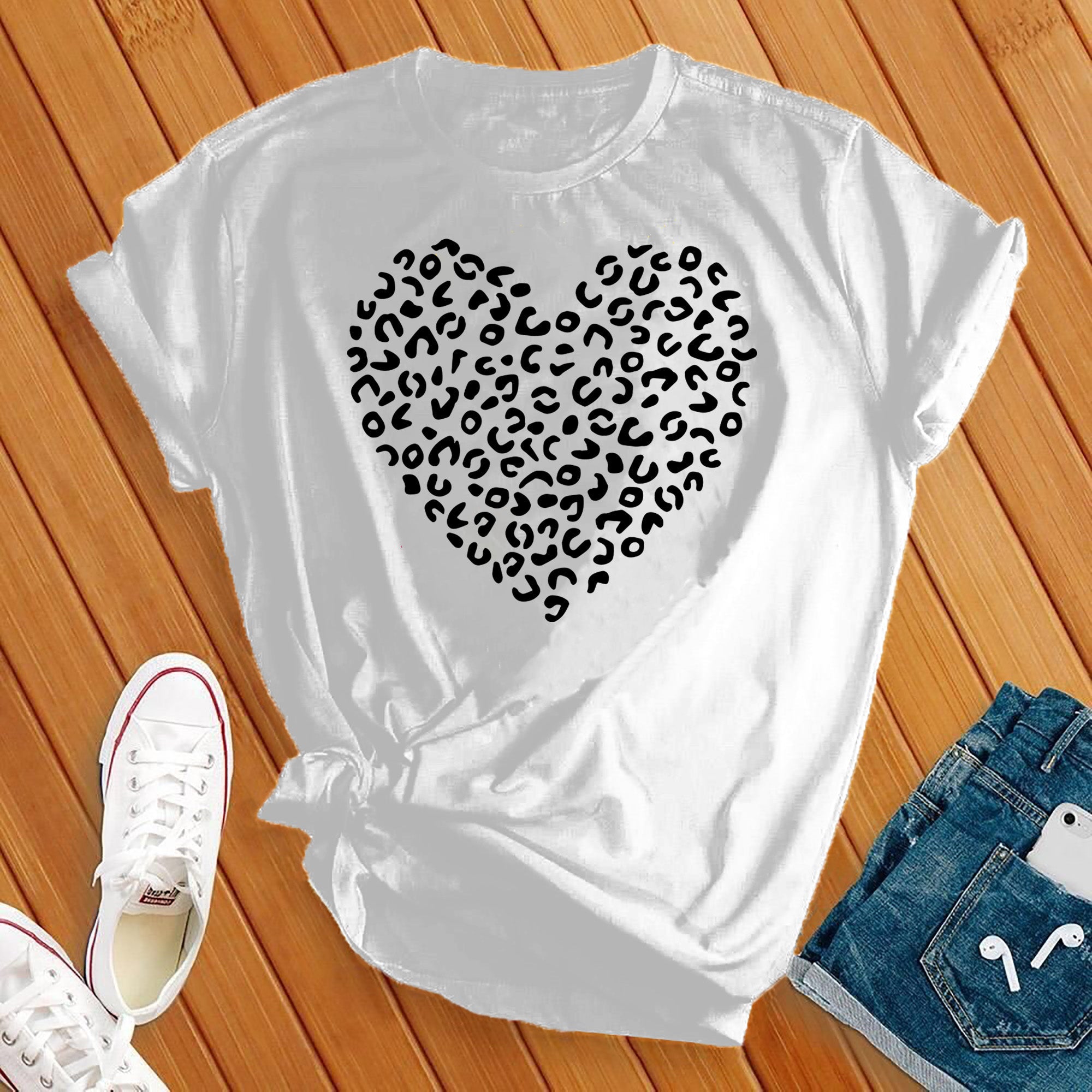 Leopard Heart Tee - Love Tees