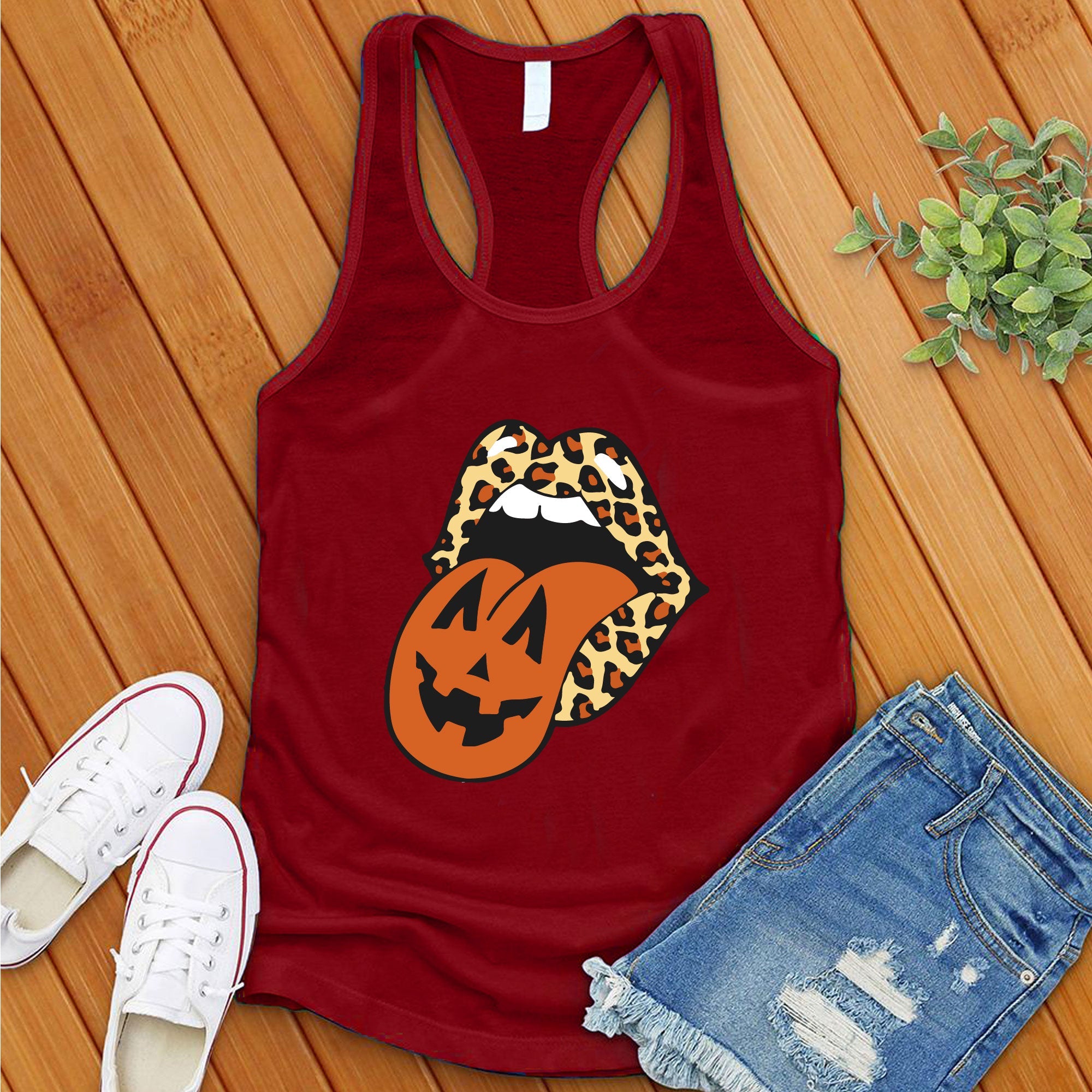 Leopard Lips Halloween Women's Tank Top - Love Tees