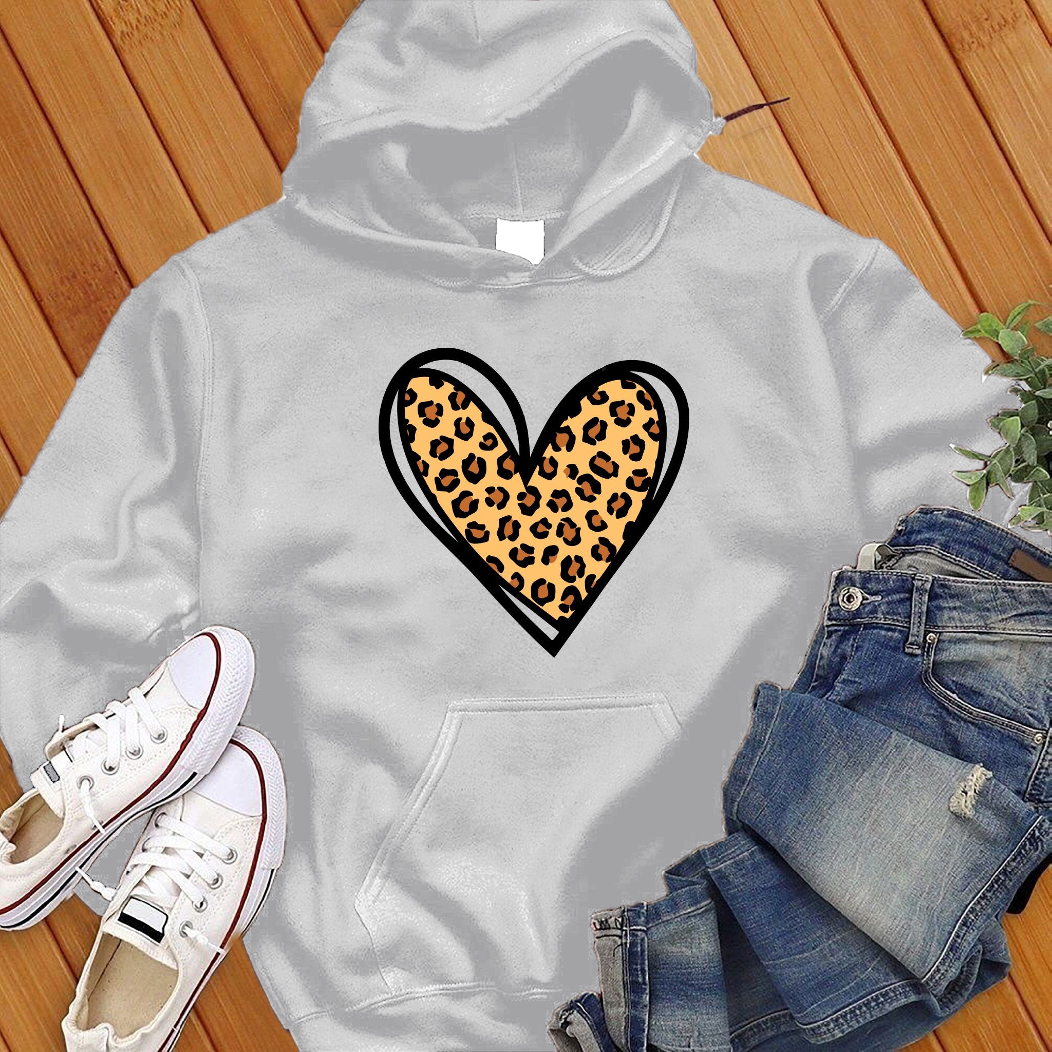 Leopard Print Cute Heart Hoodie - Love Tees