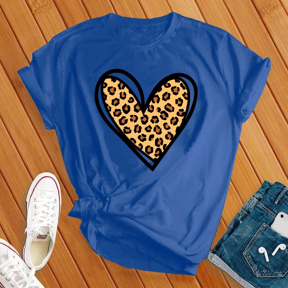 Leopard Print Cute Heart Tee - Love Tees