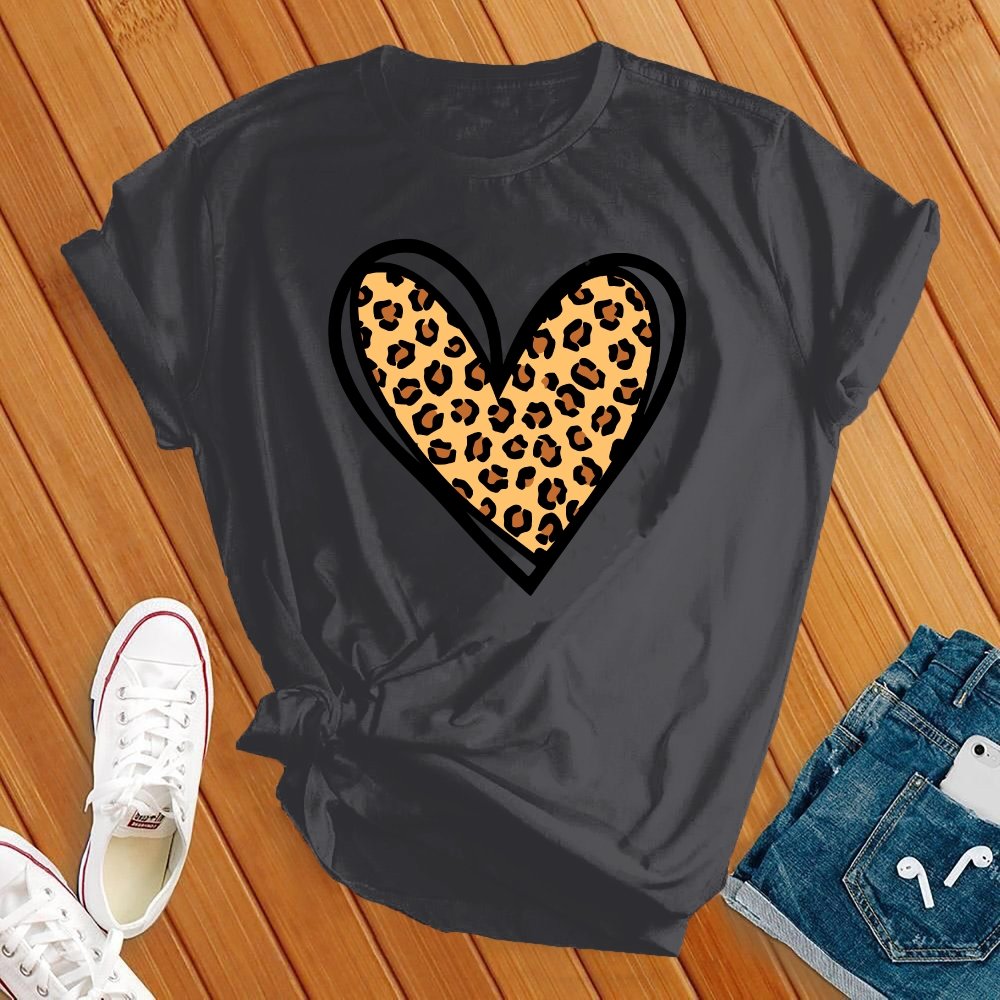 Leopard Print Cute Heart Tee - Love Tees