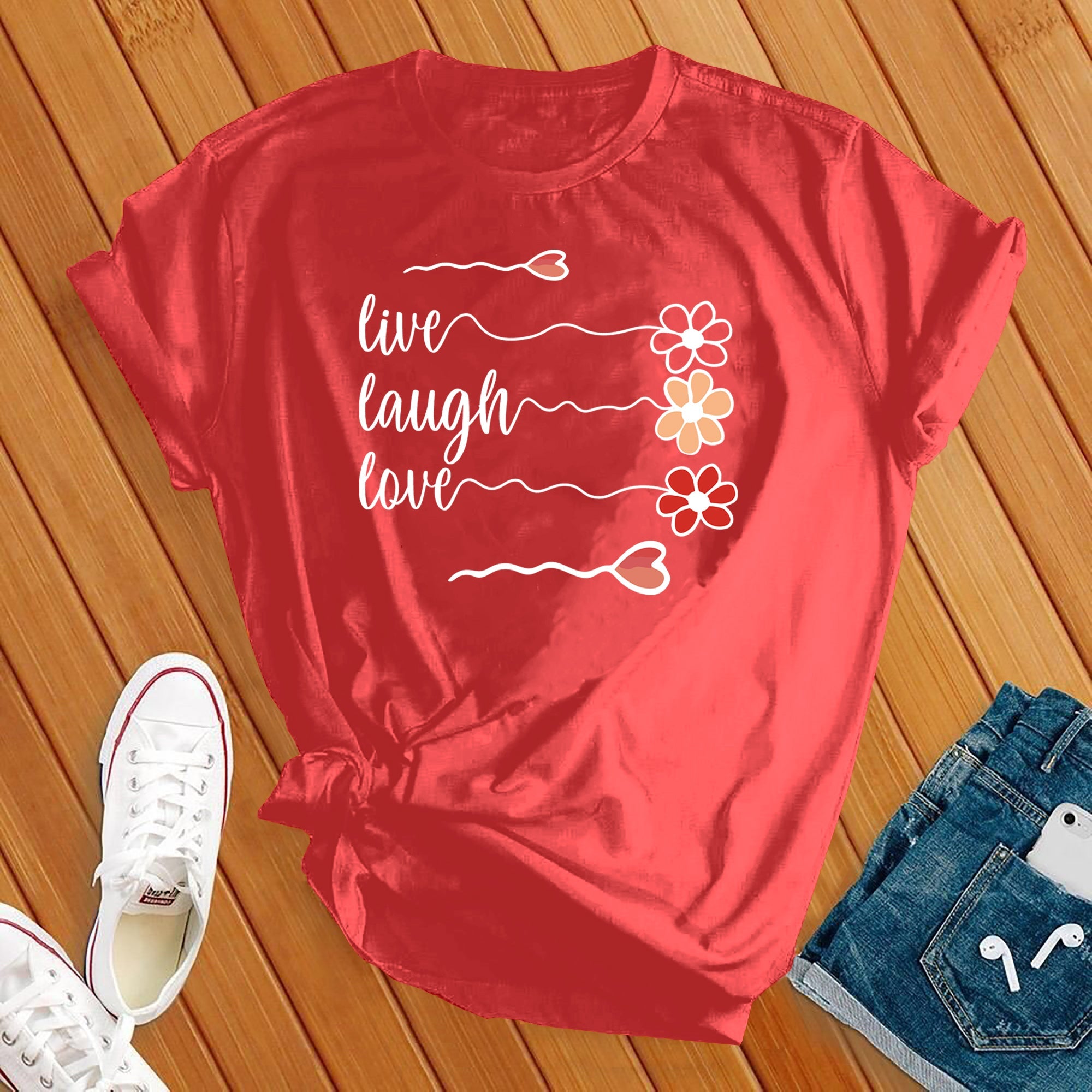 Live Laugh Love Flowers Tee - Love Tees