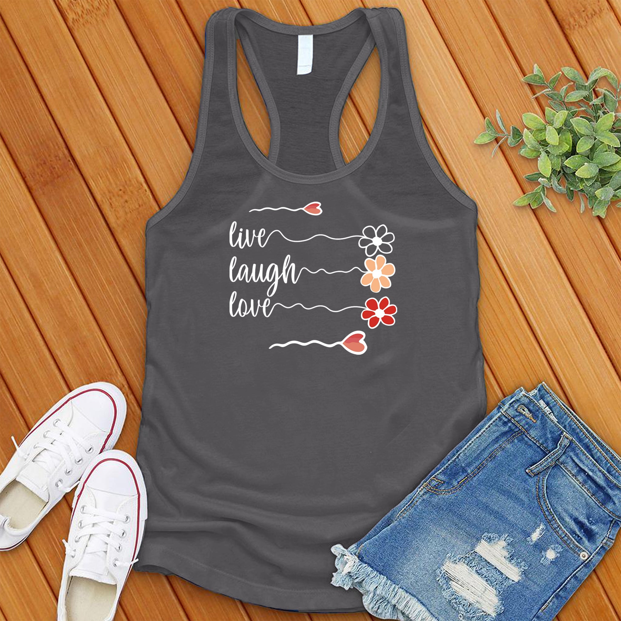 Live Laugh Love Flowers Women's Tank Top - Love Tees